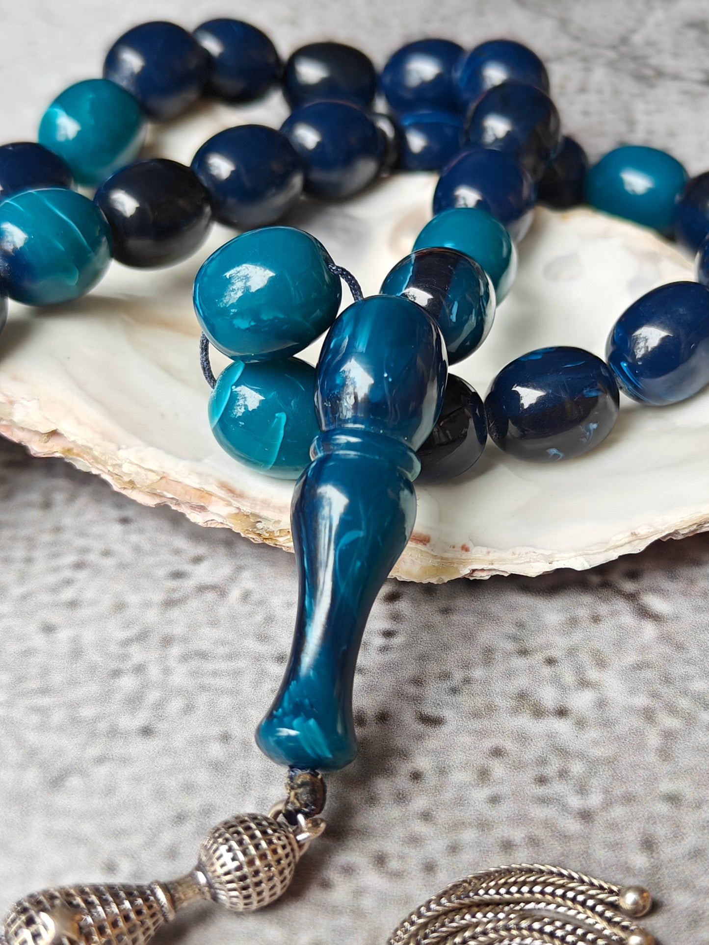 Blue Moon American Bakelite Rosary 35 Beads