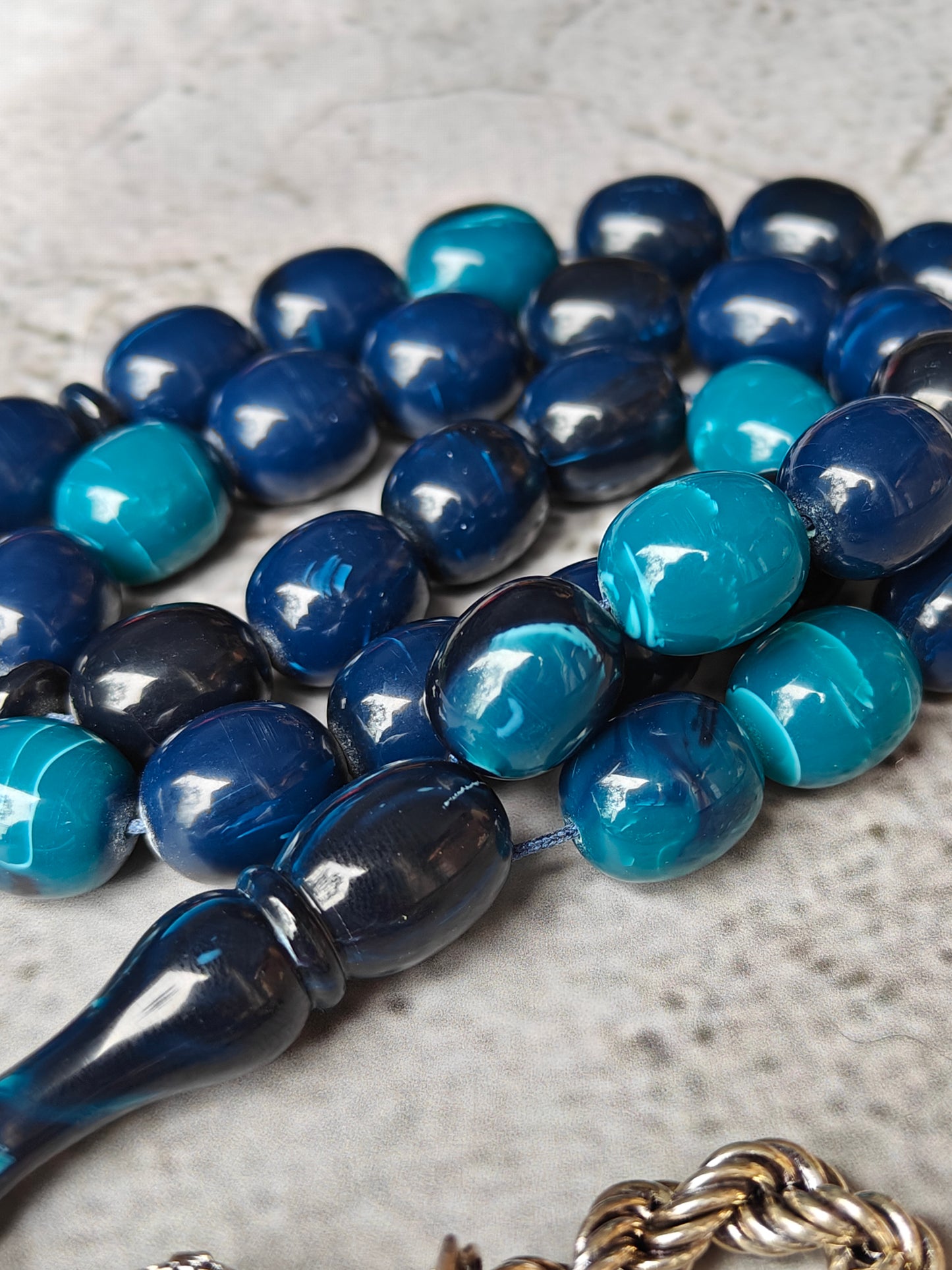 Blue Moon American Bakelite Rosary 35 Beads