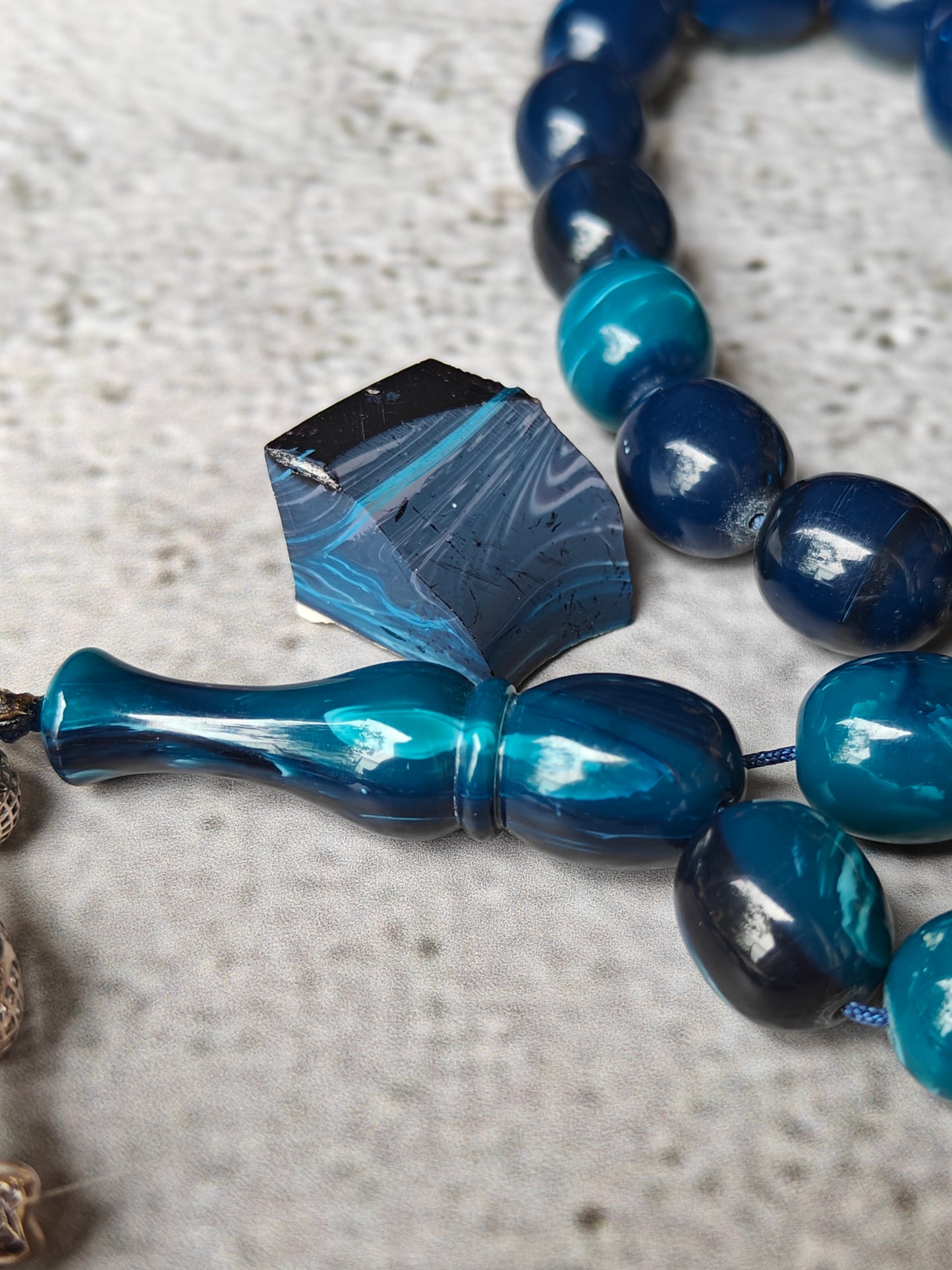 Blue Moon American Bakelite Rosary 35 Beads