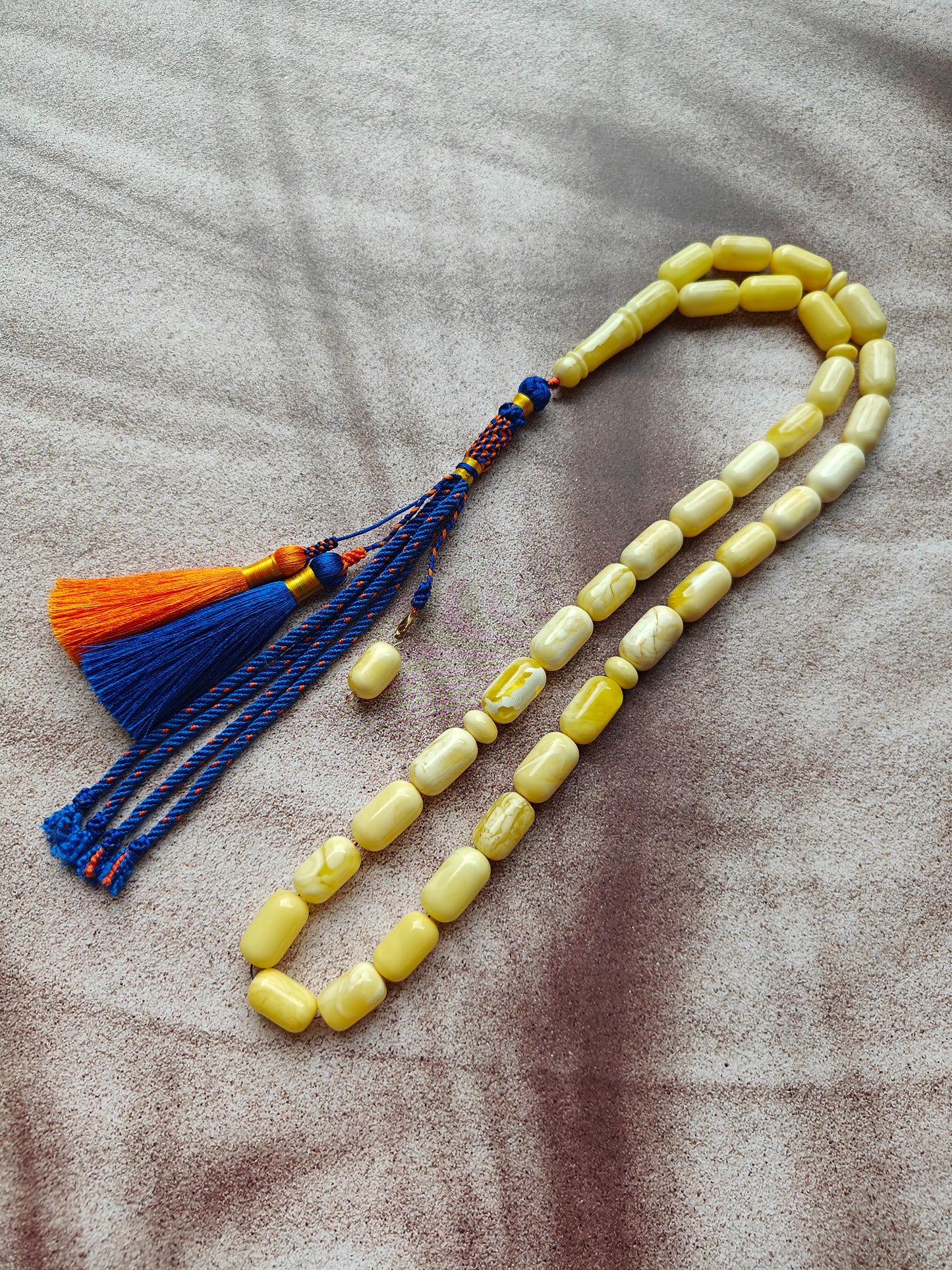 Natural Royal White Barrel Shape Tasbih 33 Beads