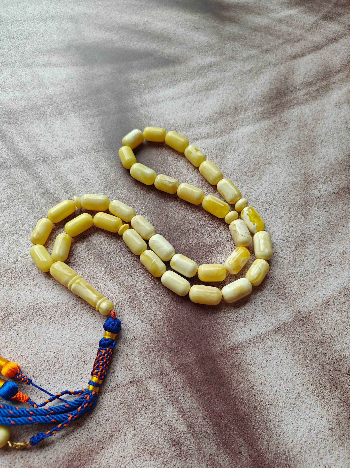 Natural Royal White Barrel Shape Tasbih 33 Beads