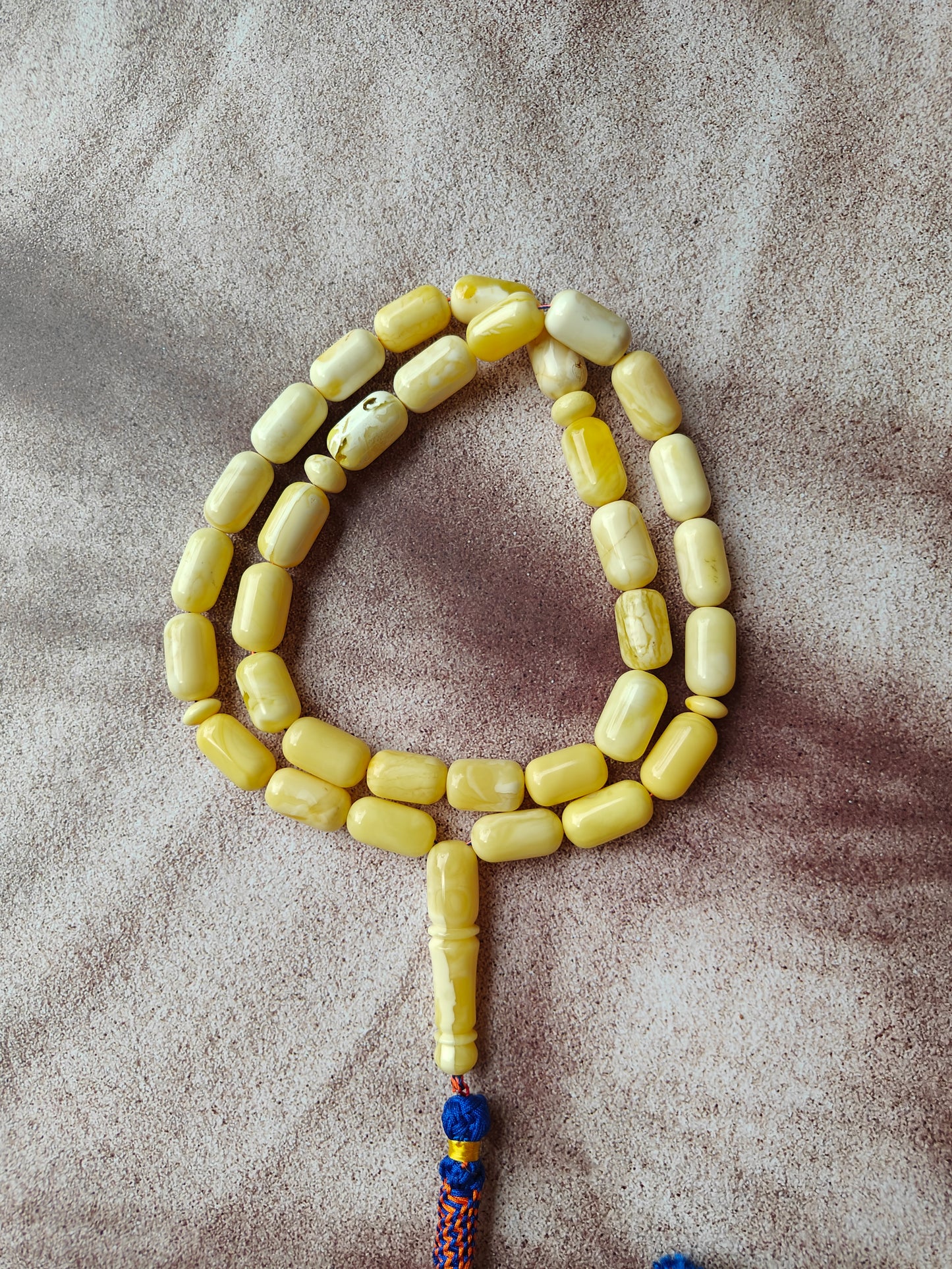 Natural Royal White Barrel Shape Tasbih 33 Beads