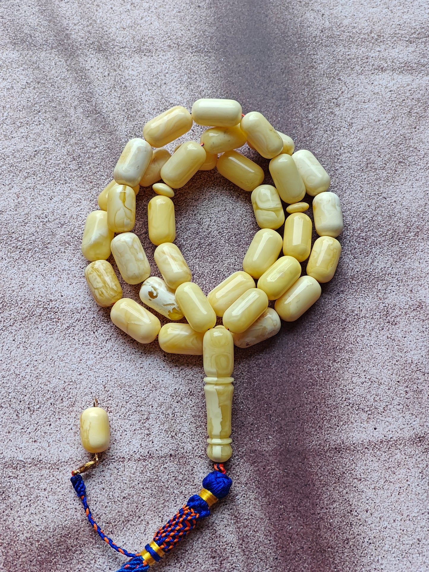 Natural Royal White Barrel Shape Tasbih 33 Beads