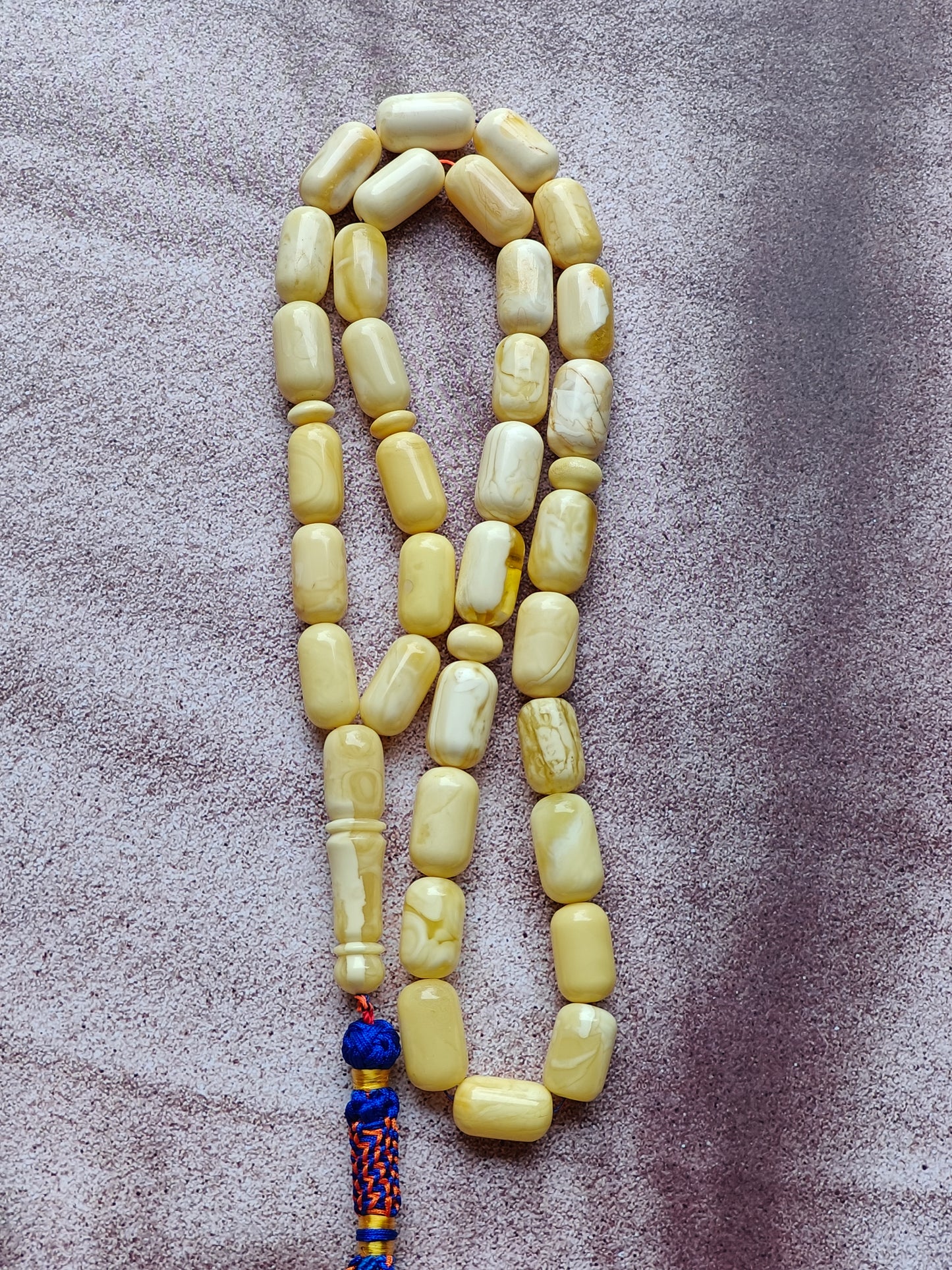Natural Royal White Barrel Shape Tasbih 33 Beads