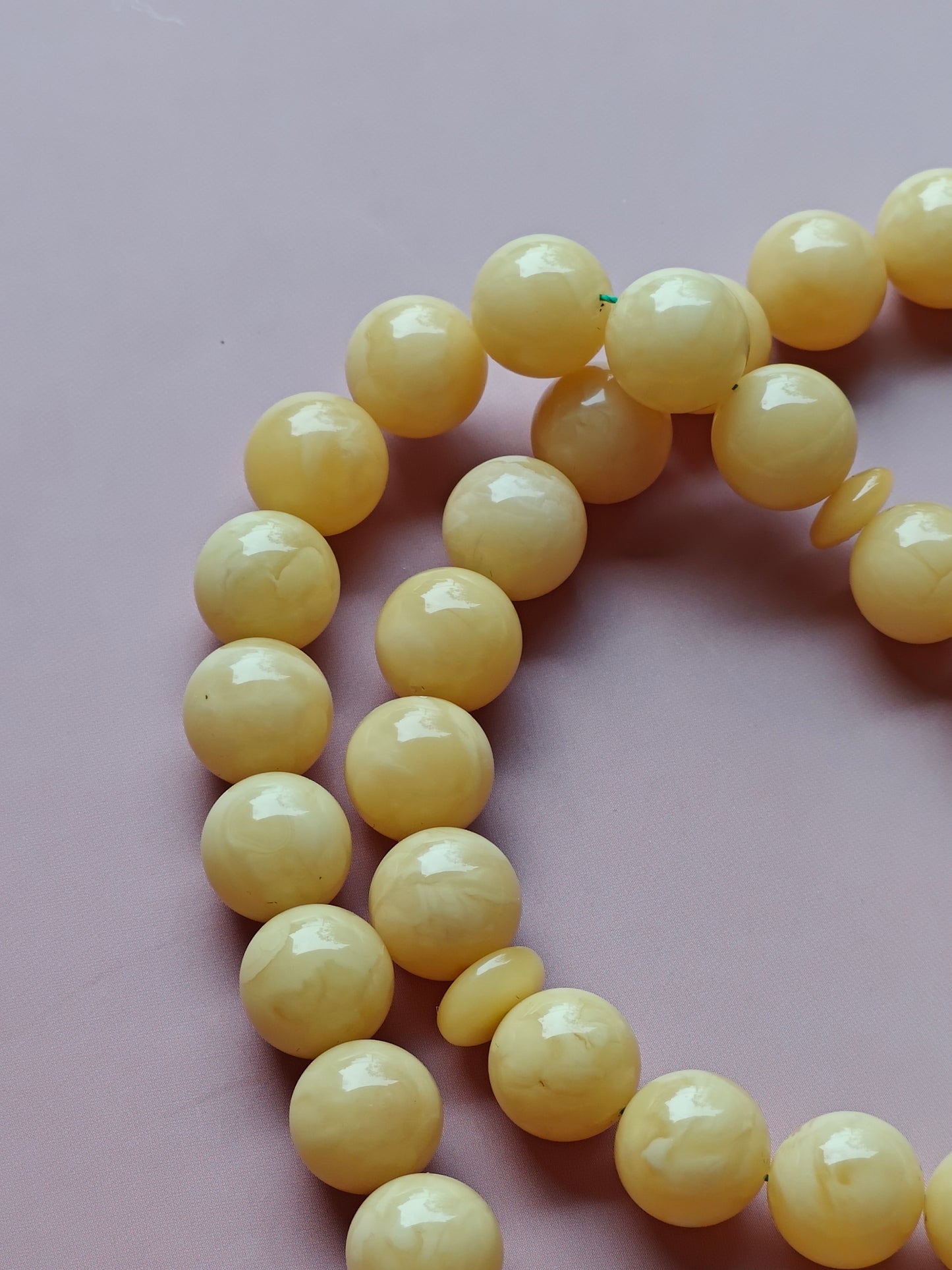 Natural Butterscotch Tiger Amber Rosary 45 Beads 13.5 mm