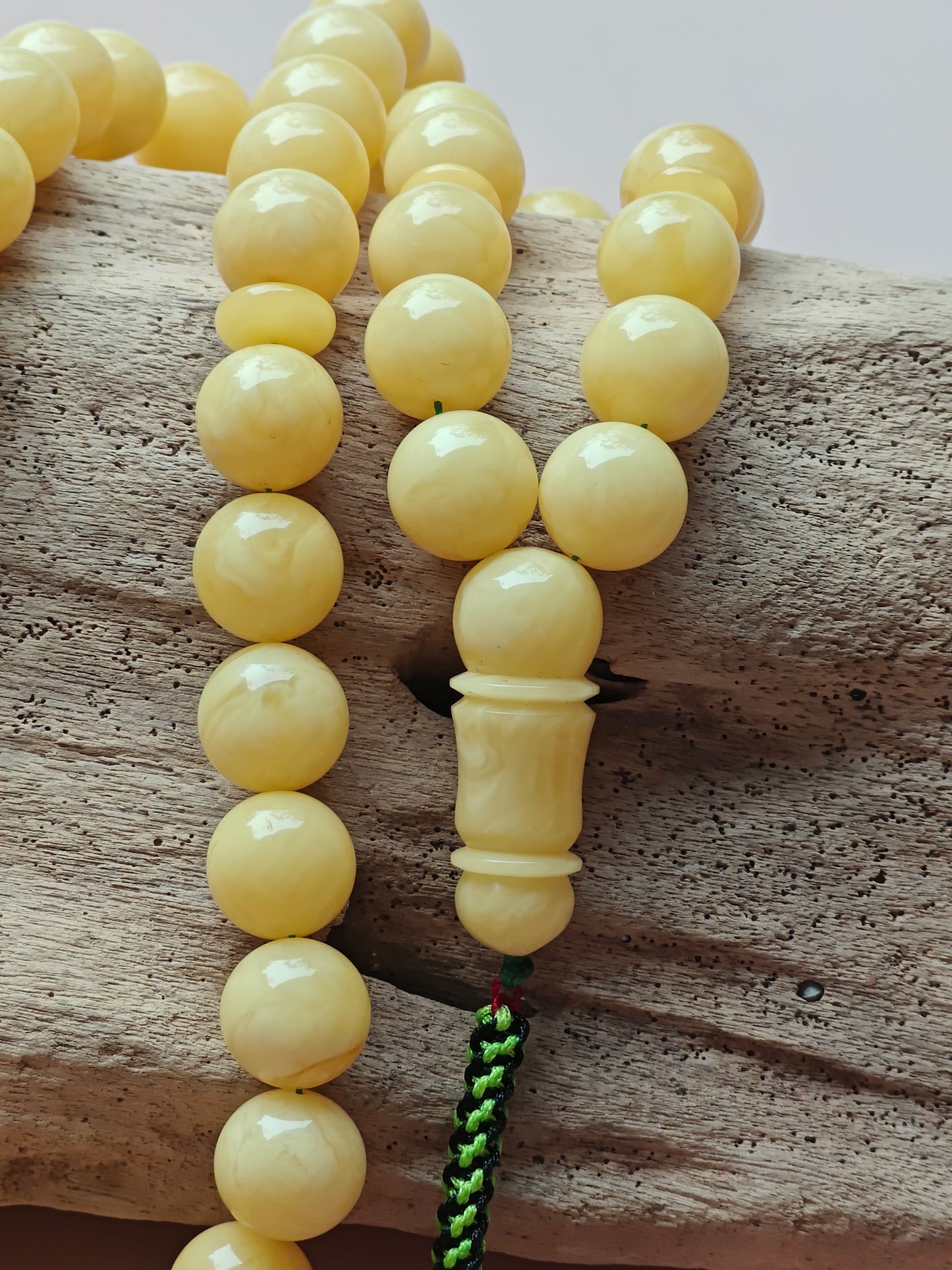 Natural Butterscotch Tiger Amber Rosary 45 Beads 13.5 mm