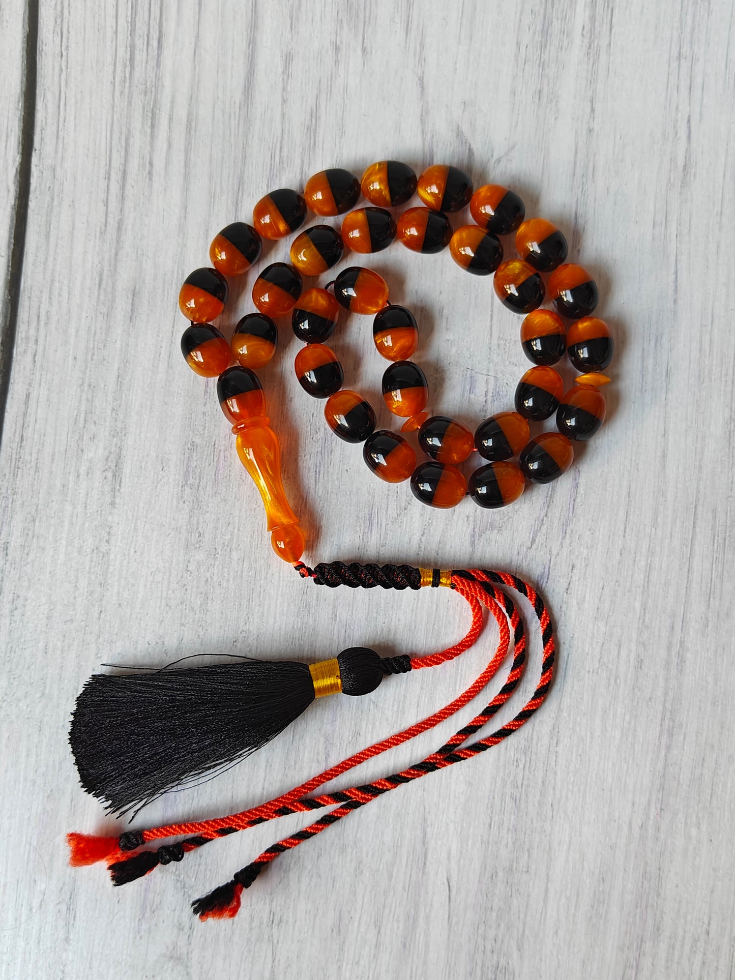Dual Color Catalin Bakelite Rosary 33 Beads