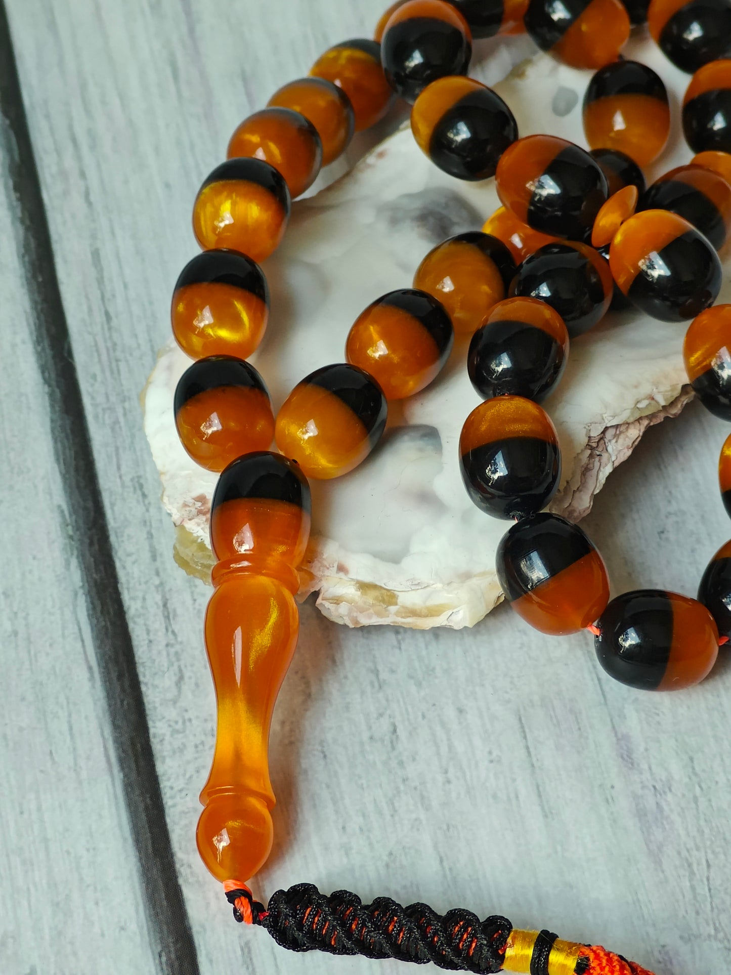 Dual Color Catalin Bakelite Rosary 33 Beads