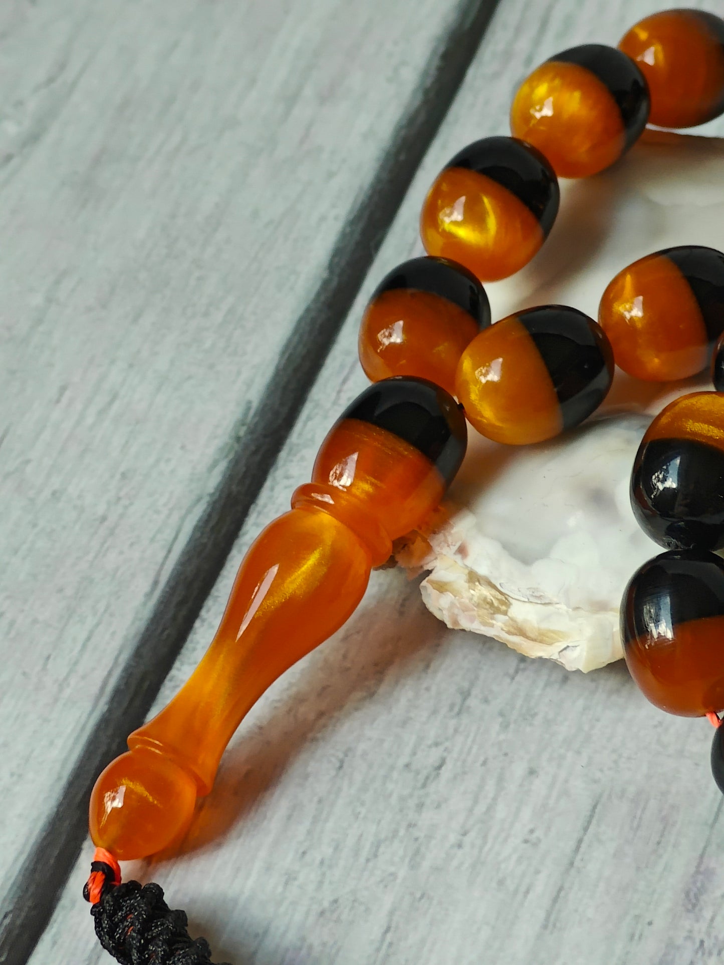 Dual Color Catalin Bakelite Rosary 33 Beads