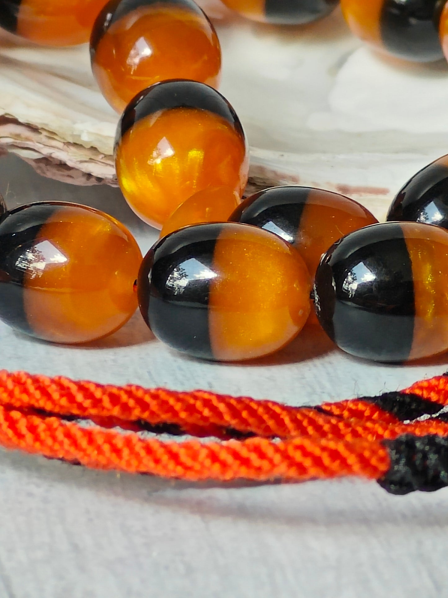 Dual Color Catalin Bakelite Rosary 33 Beads