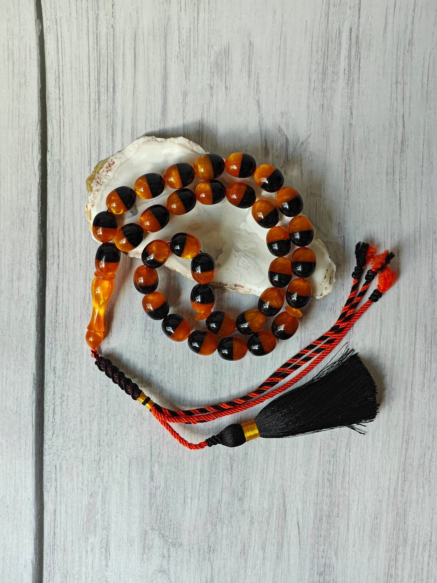 Dual Color Catalin Bakelite Rosary 33 Beads