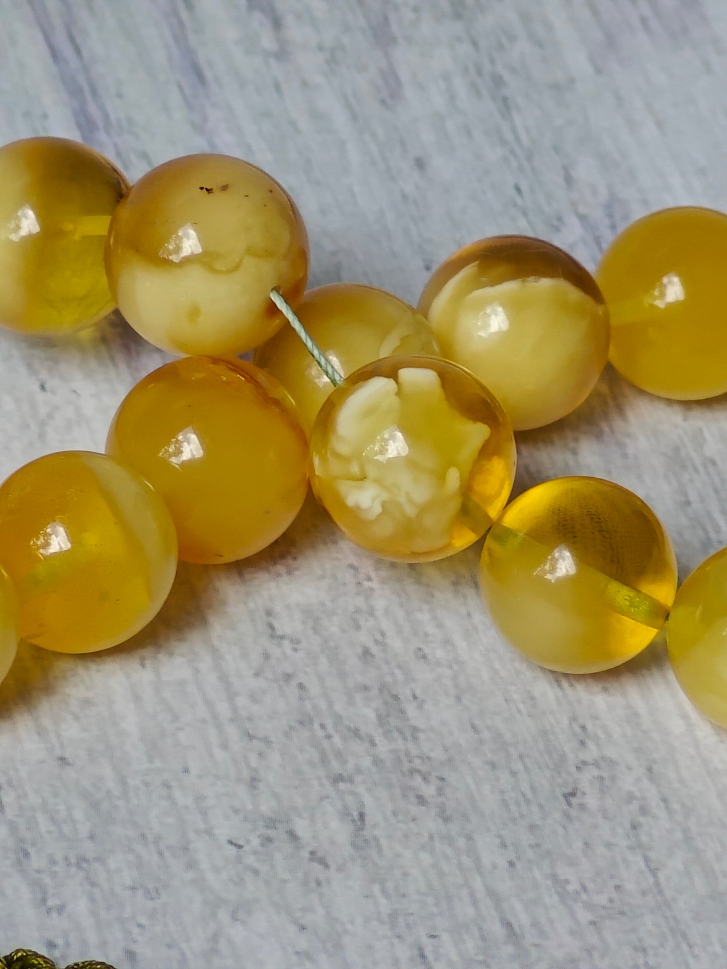 Large Natural Amber Tasbih with Multiple Color Patterns 82g 55 Beads