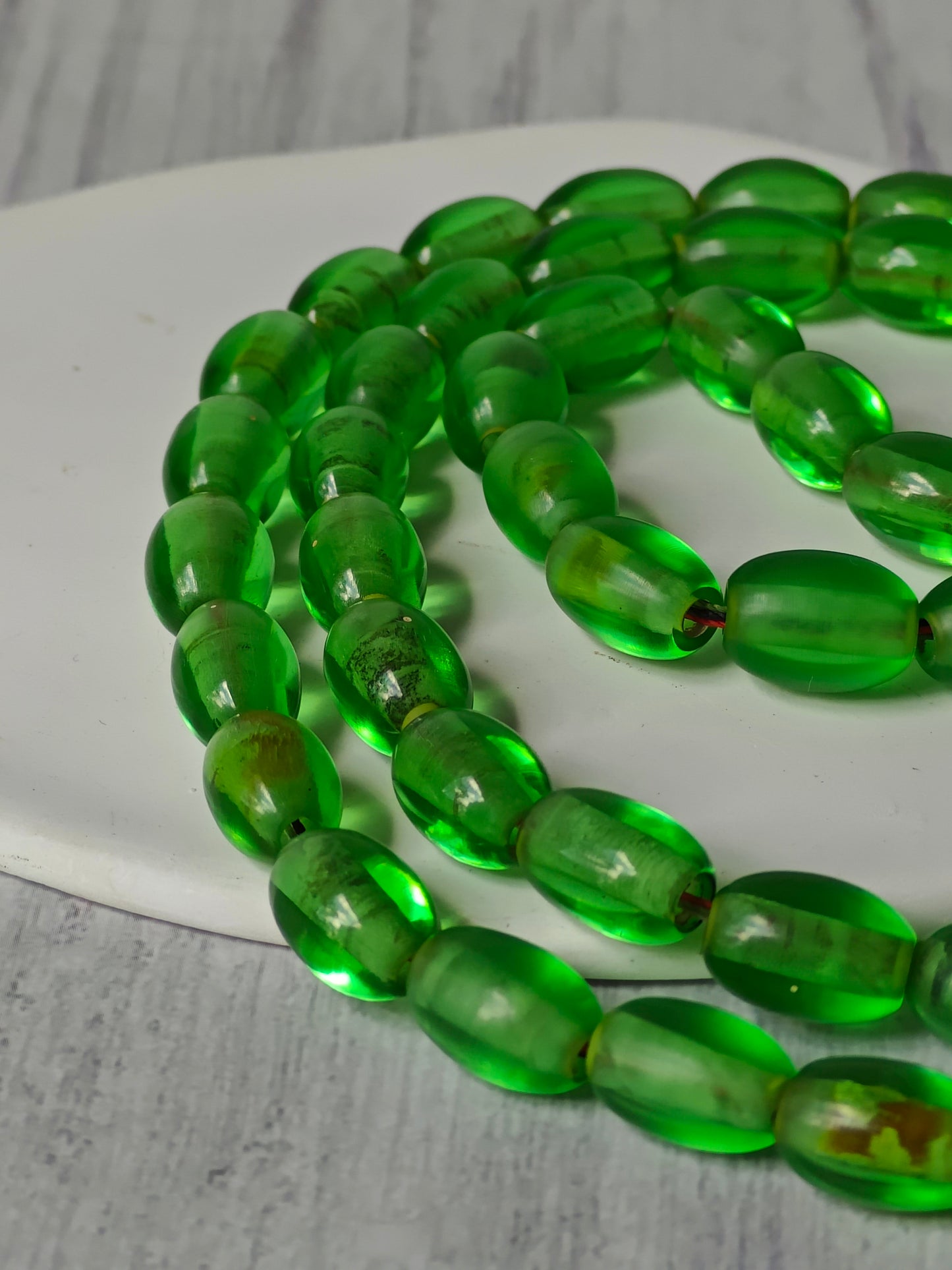Pocket Size 7-Up Green American Bakelite Rosary 45 Beads