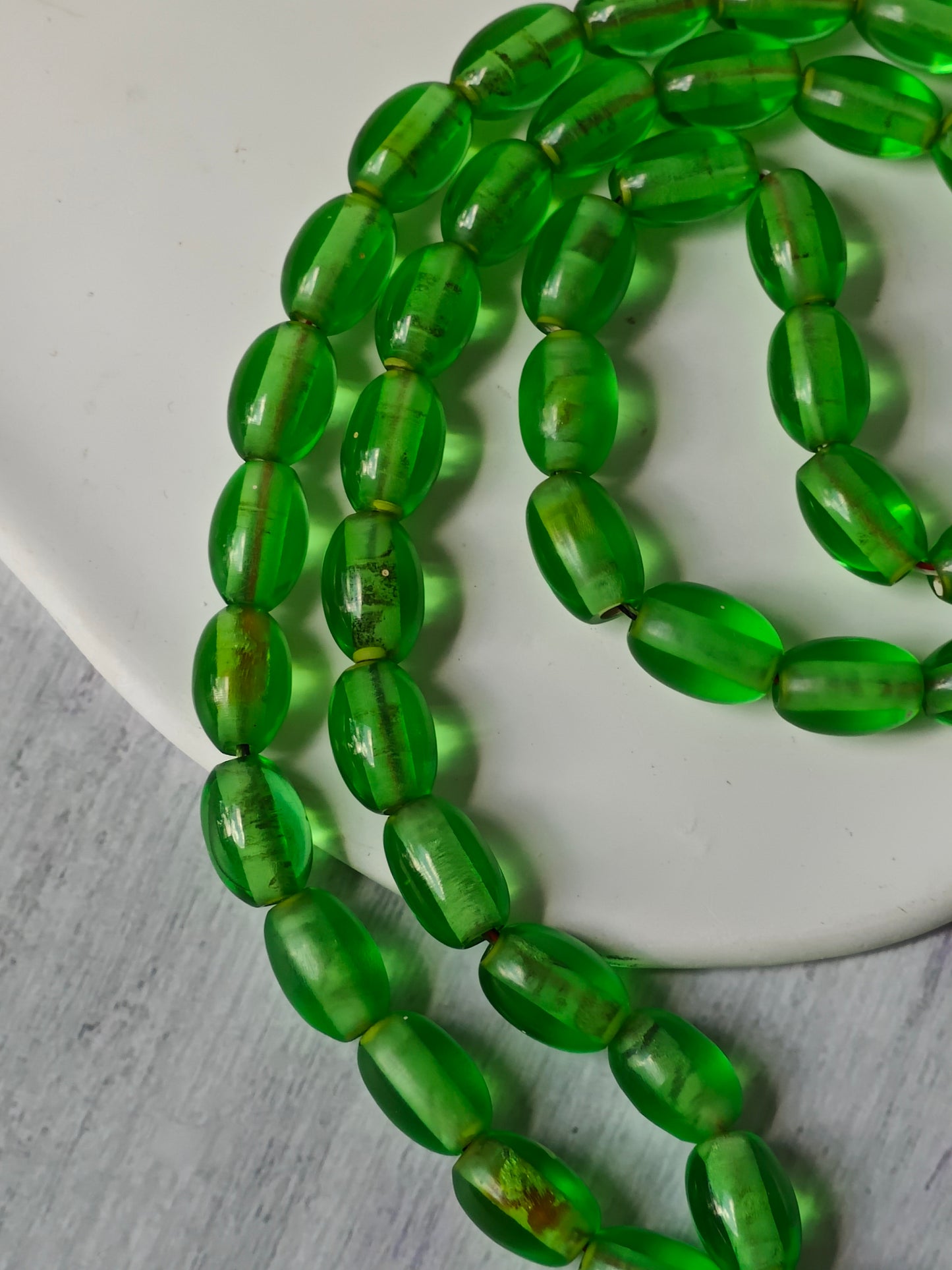 Pocket Size 7-Up Green American Bakelite Rosary 45 Beads