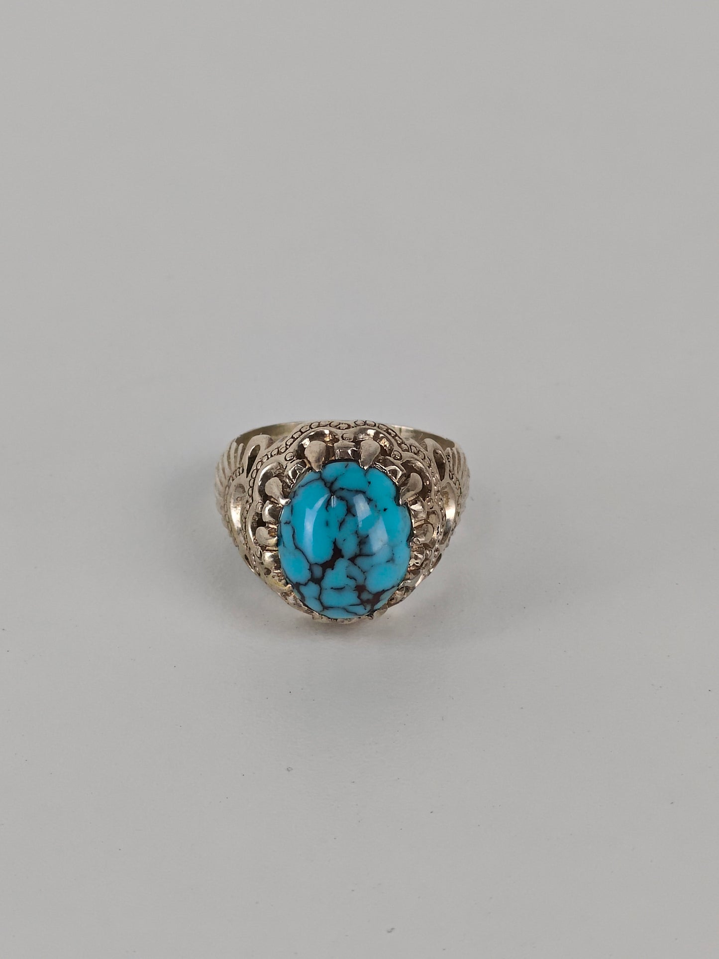 Natural Persian Turquoise Ring in Silver 925