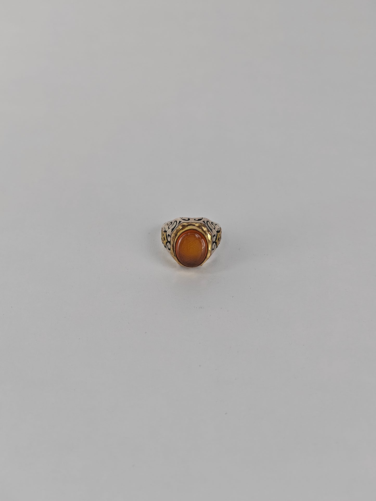 Natural Yemeni Agate Ring in Silver 925