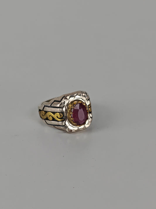 Natural Ruby Ring in Silver 925