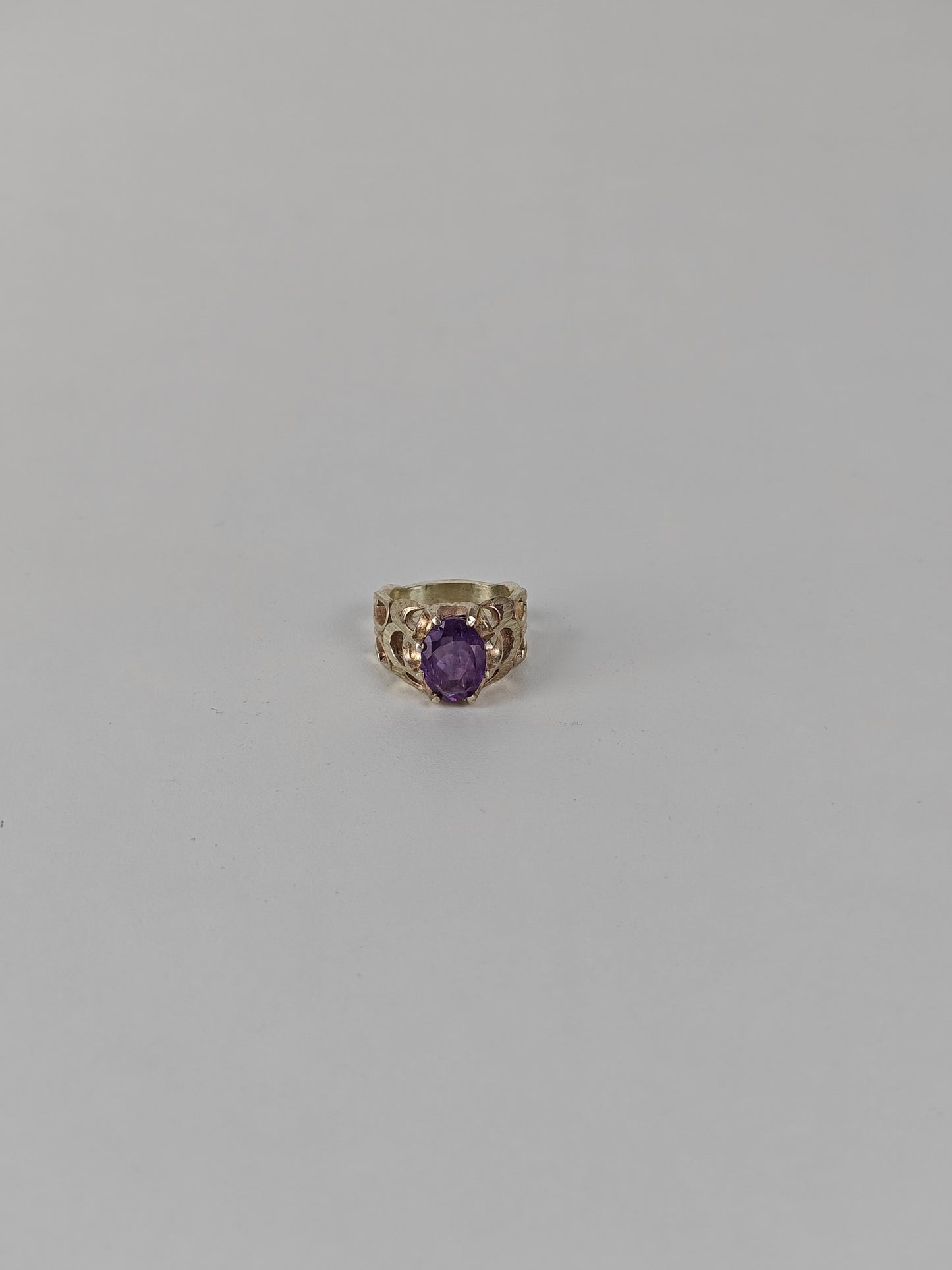 Natural Amethyst Ring in Silver 925