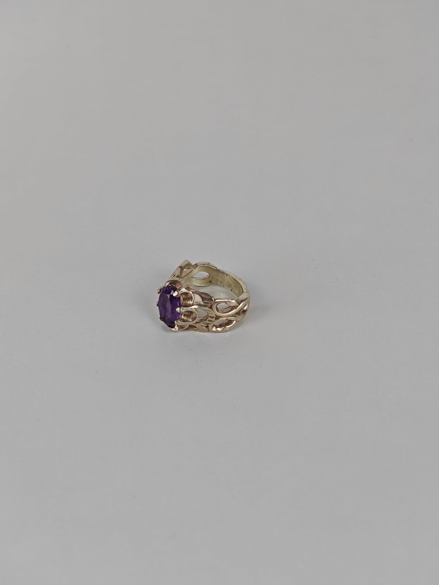 Natural Amethyst Ring in Silver 925