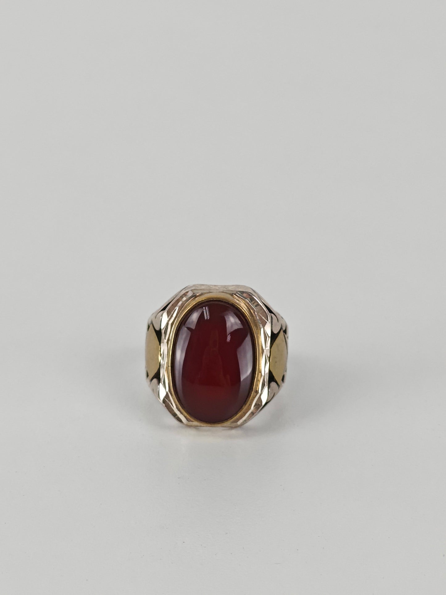 Natural Yemeni Agate Ring in Silver 925