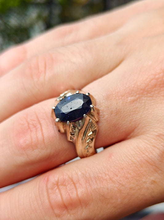 Natural Sapphire Ring in 925 Silver