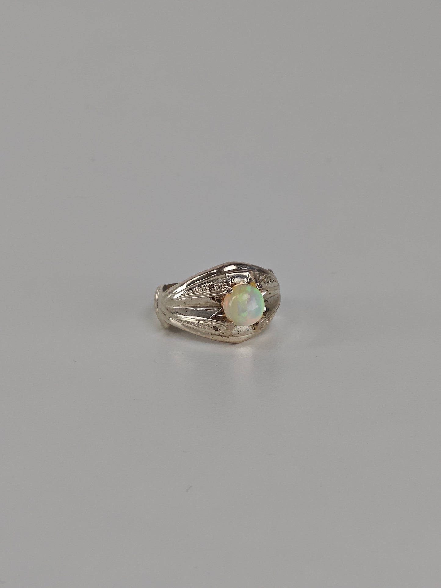 Natural African Opal Ring in 925 Silver