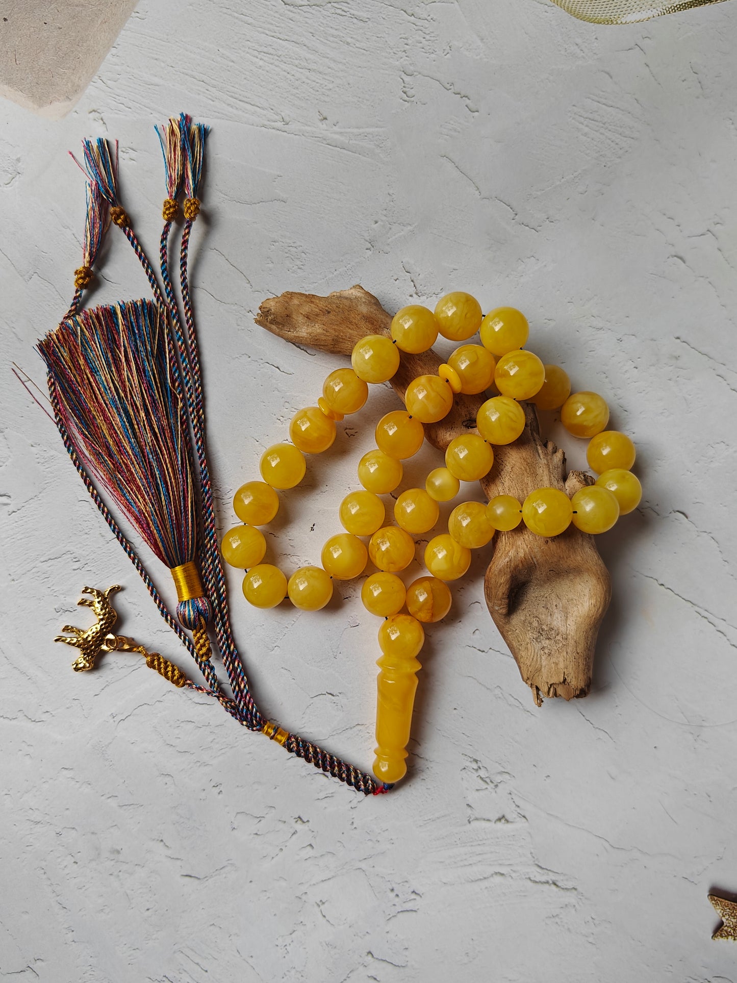 Natural Butterscotch Amber Rosary 33 Beads