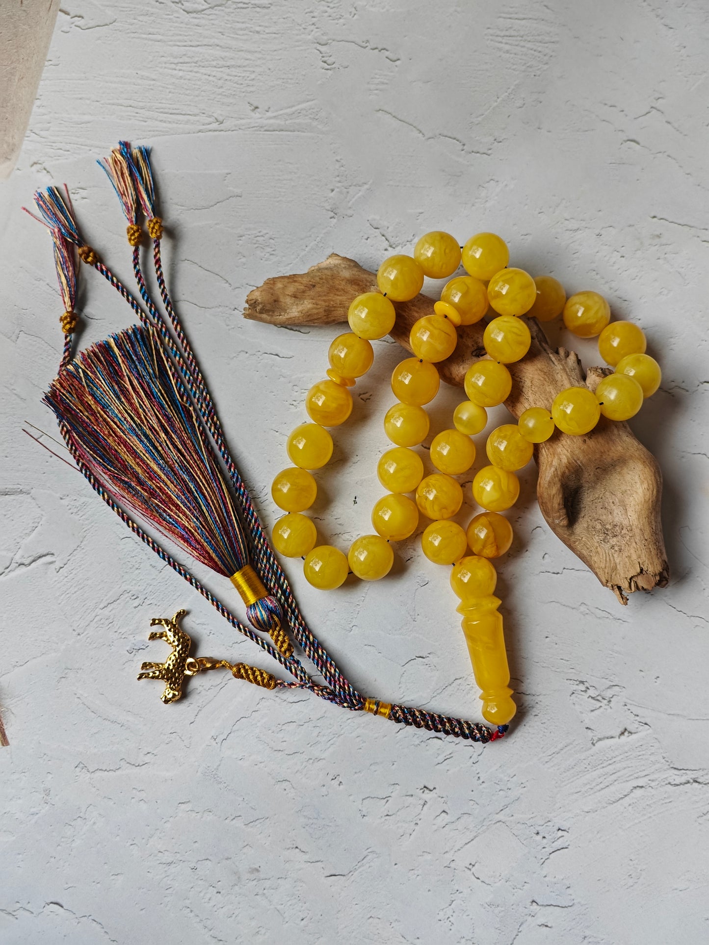 Natural Butterscotch Amber Rosary 33 Beads