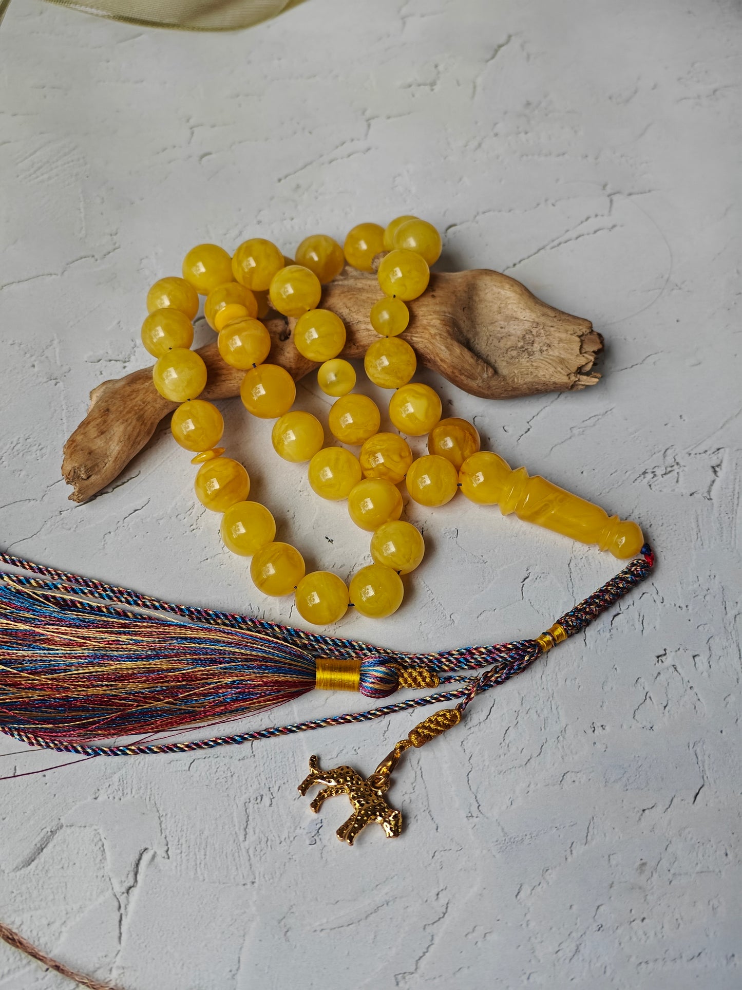 Natural Butterscotch Amber Rosary 33 Beads