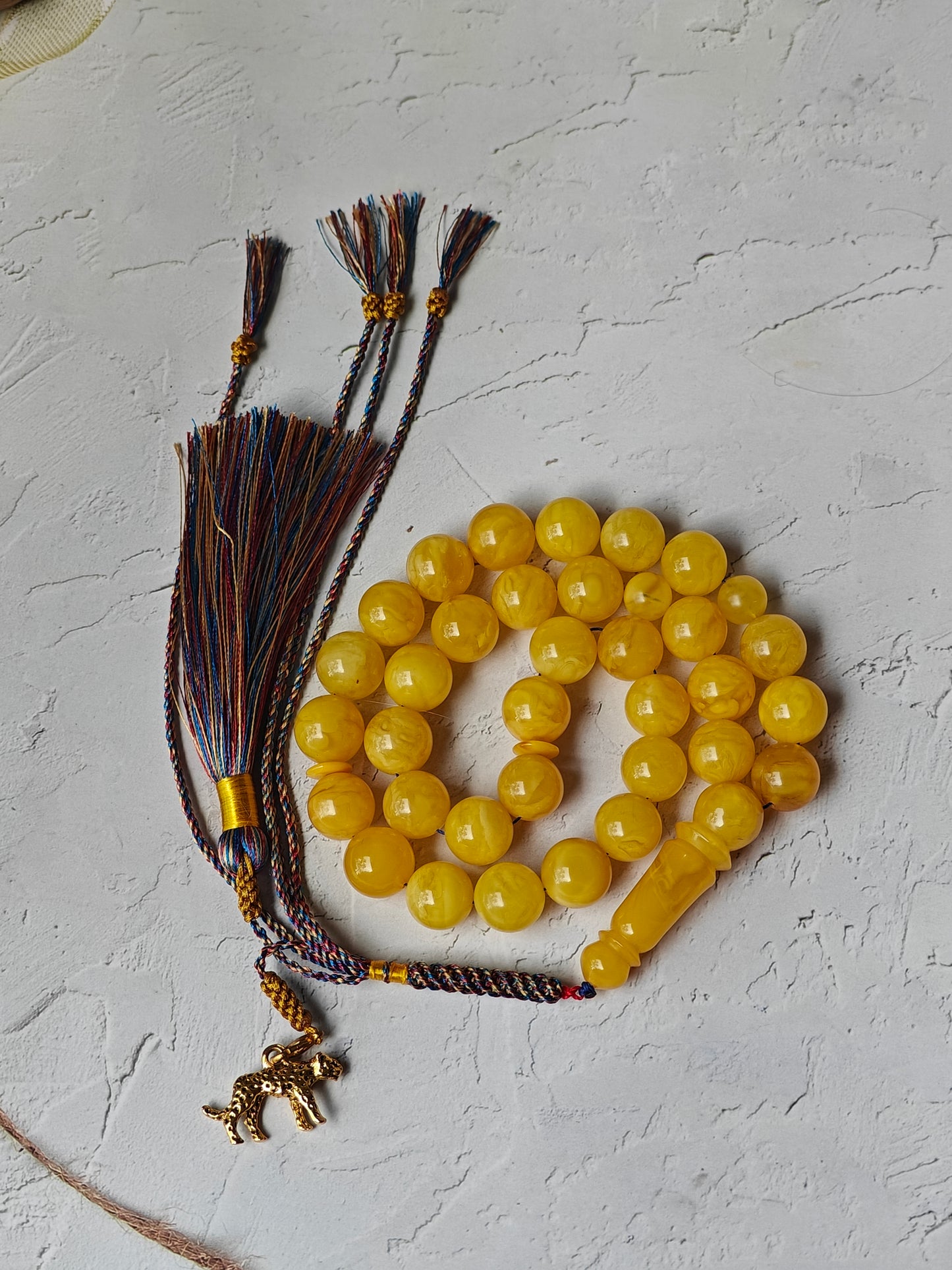 Natural Butterscotch Amber Rosary 33 Beads