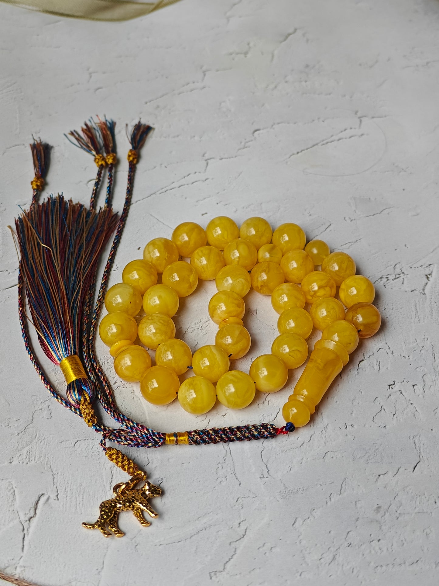 Natural Butterscotch Amber Rosary 33 Beads