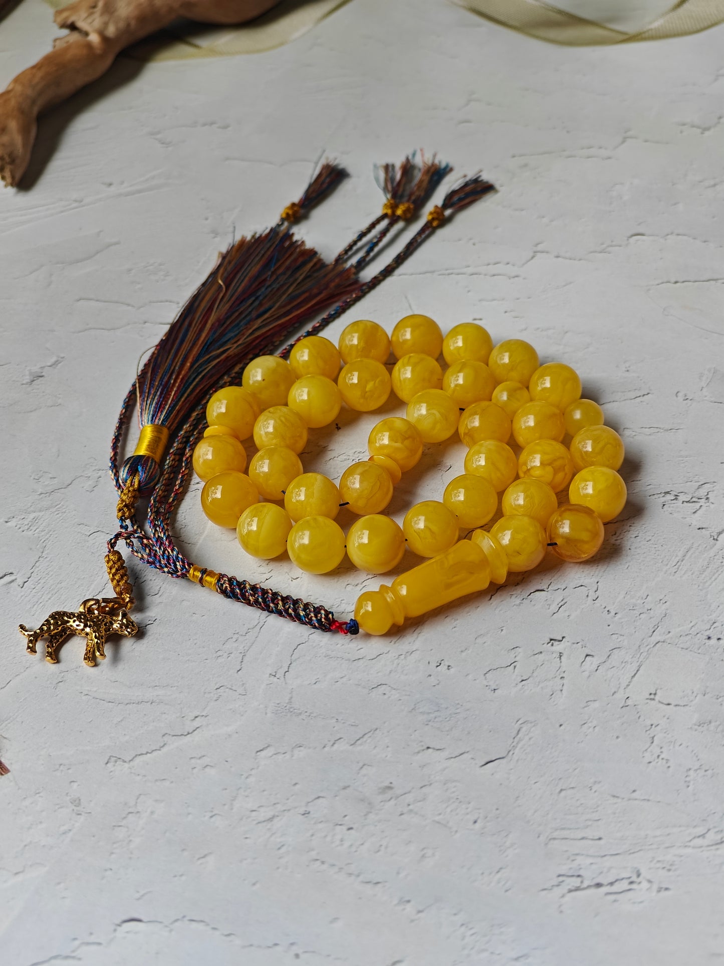 Natural Butterscotch Amber Rosary 33 Beads