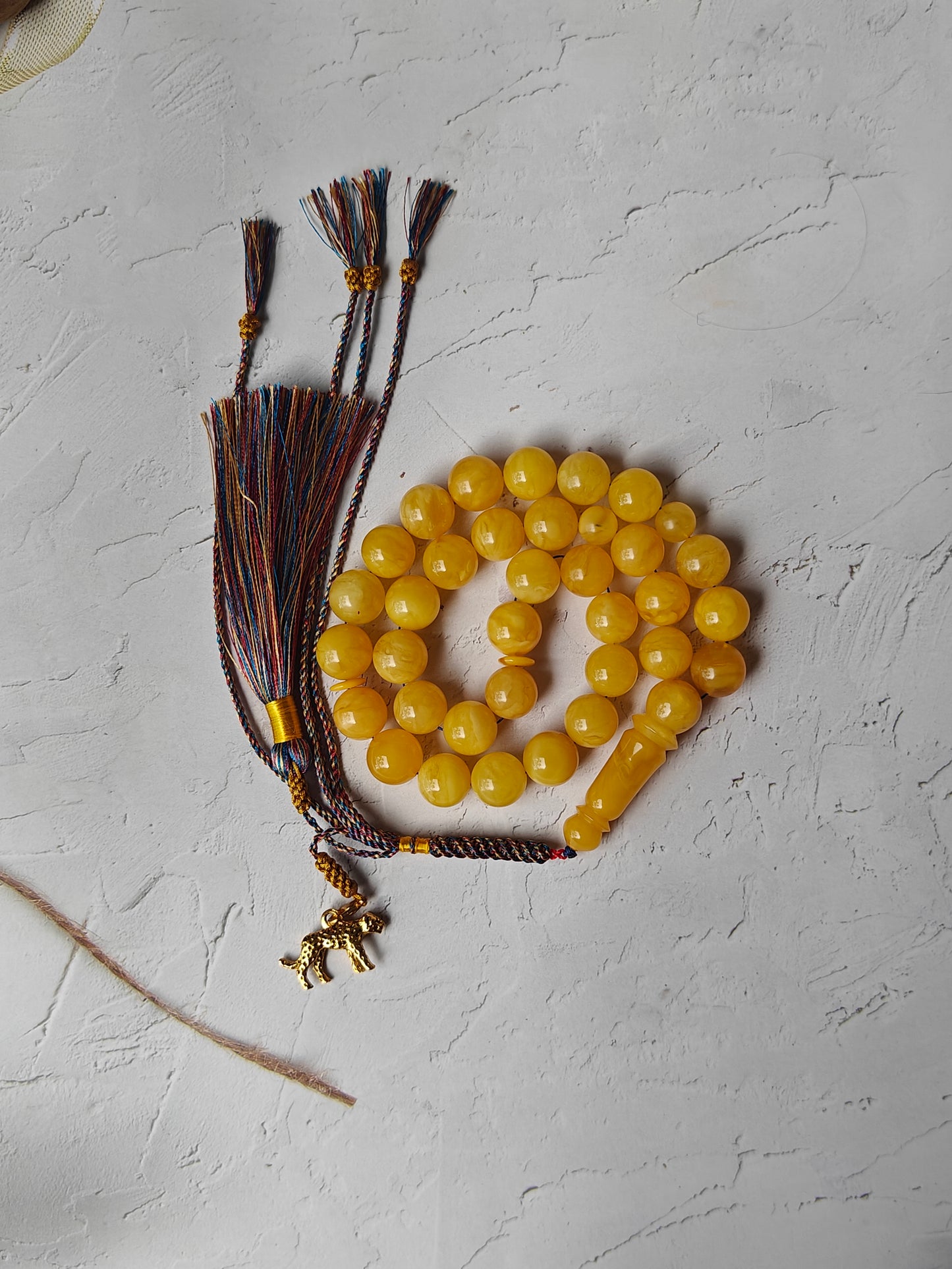Natural Butterscotch Amber Rosary 33 Beads