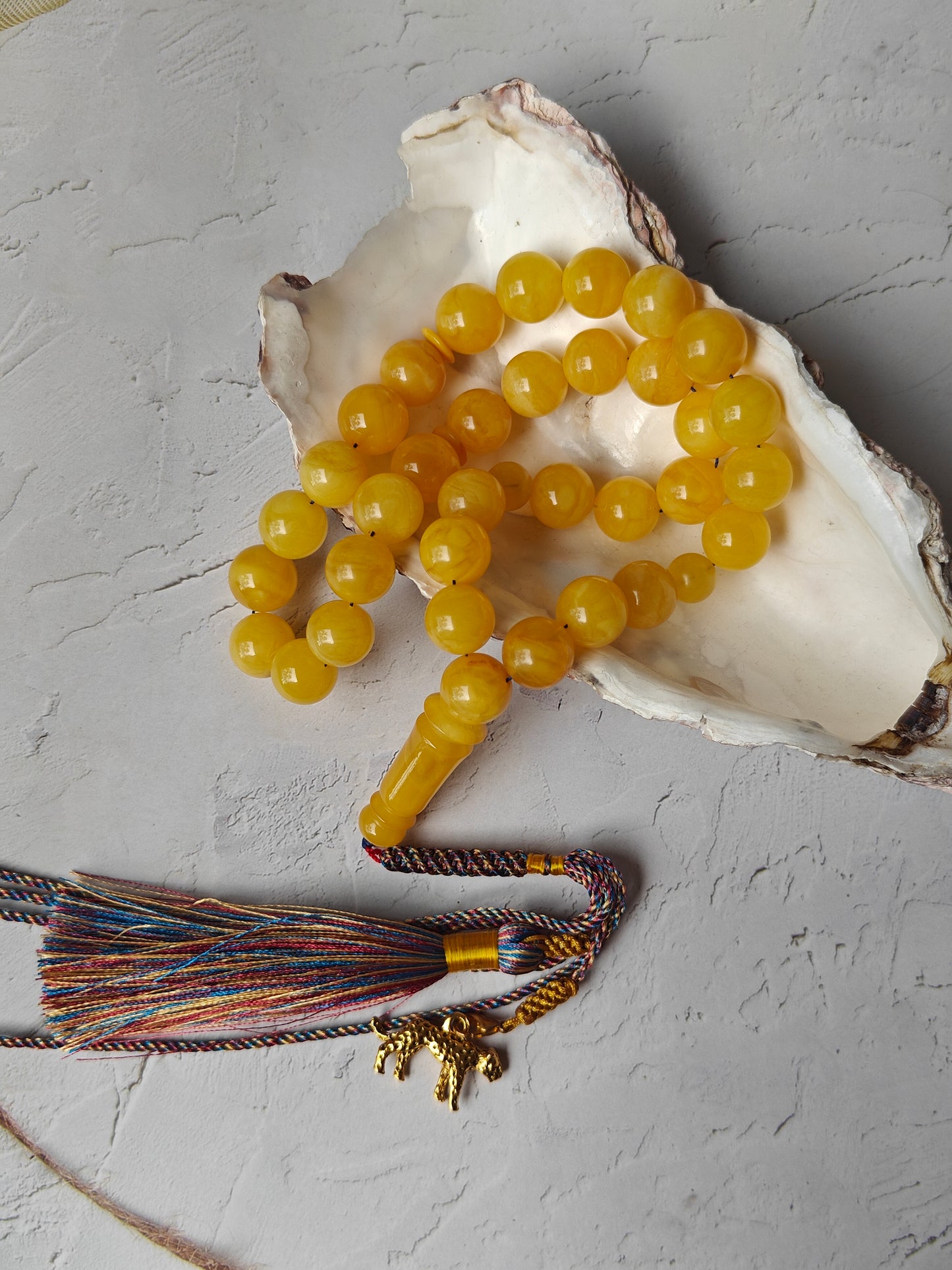Natural Butterscotch Amber Rosary 33 Beads