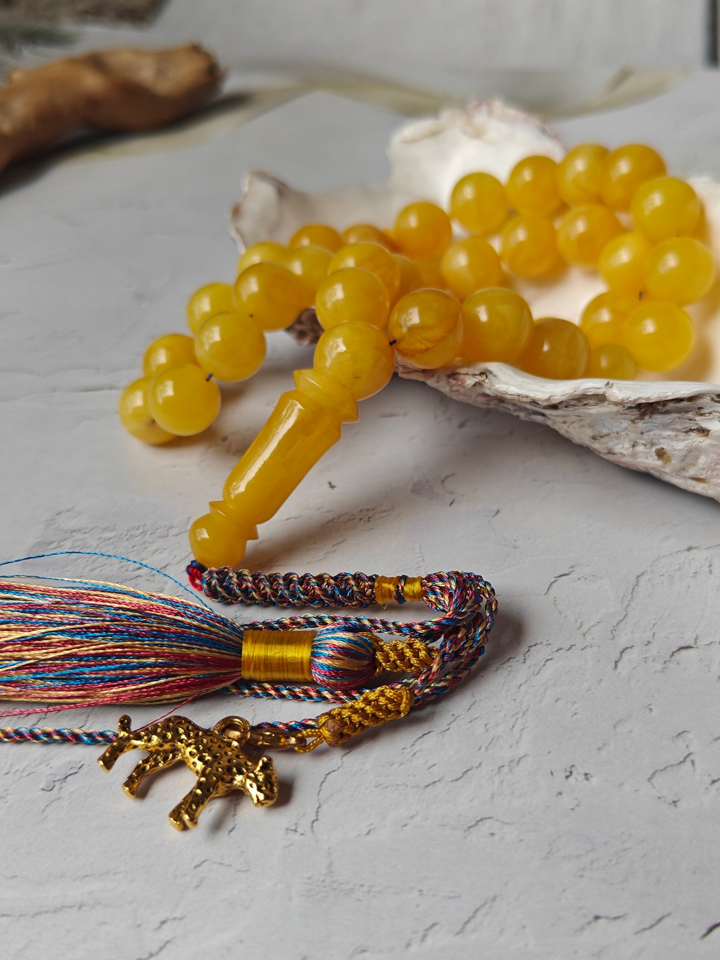 Natural Butterscotch Amber Rosary 33 Beads