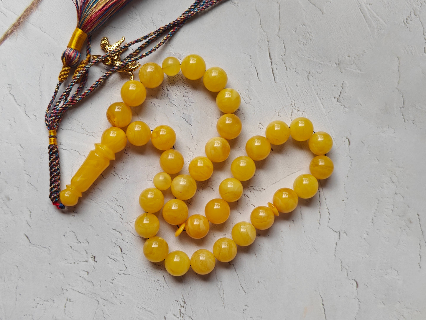 Natural Butterscotch Amber Rosary 33 Beads