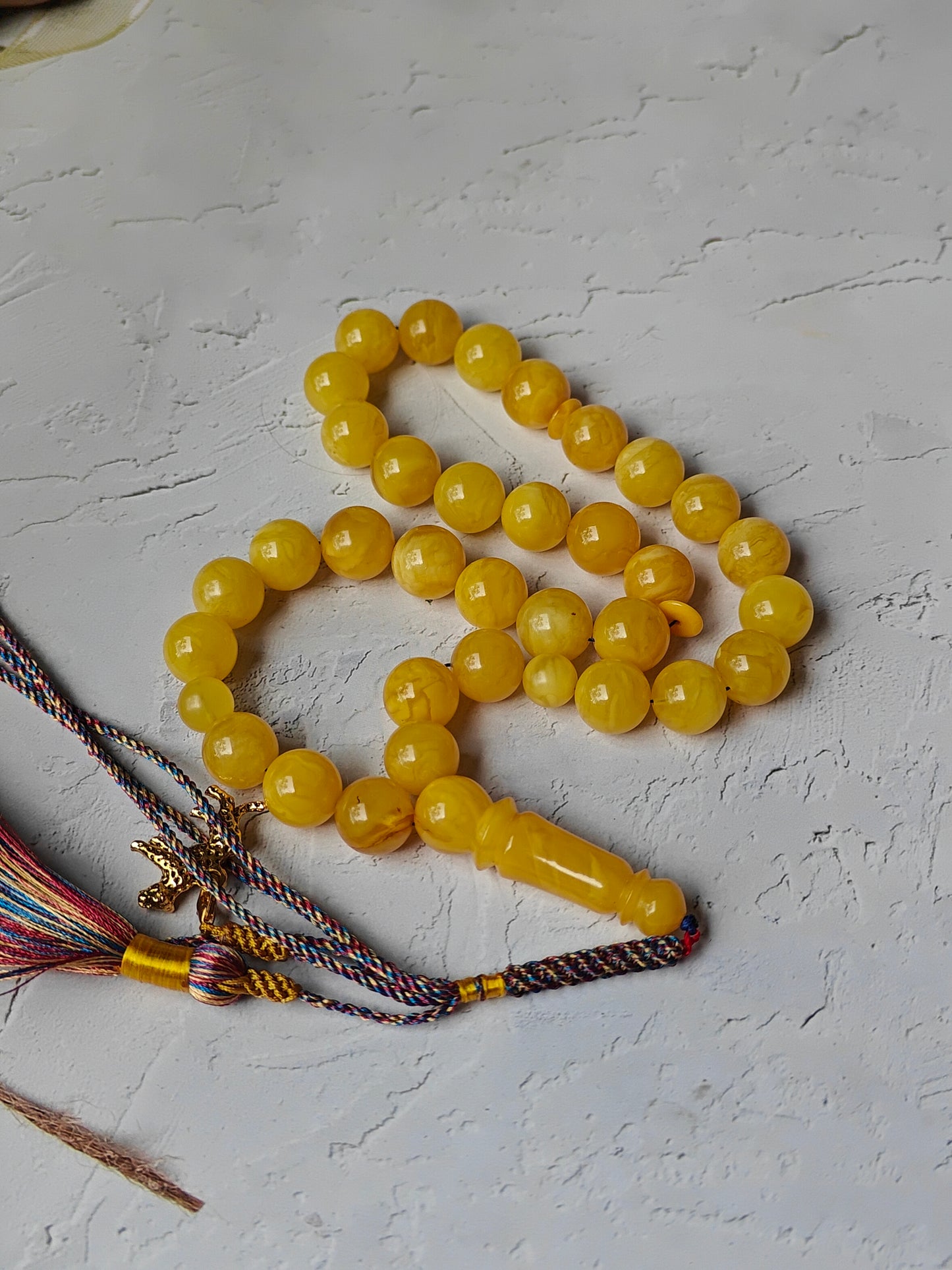 Natural Butterscotch Amber Rosary 33 Beads