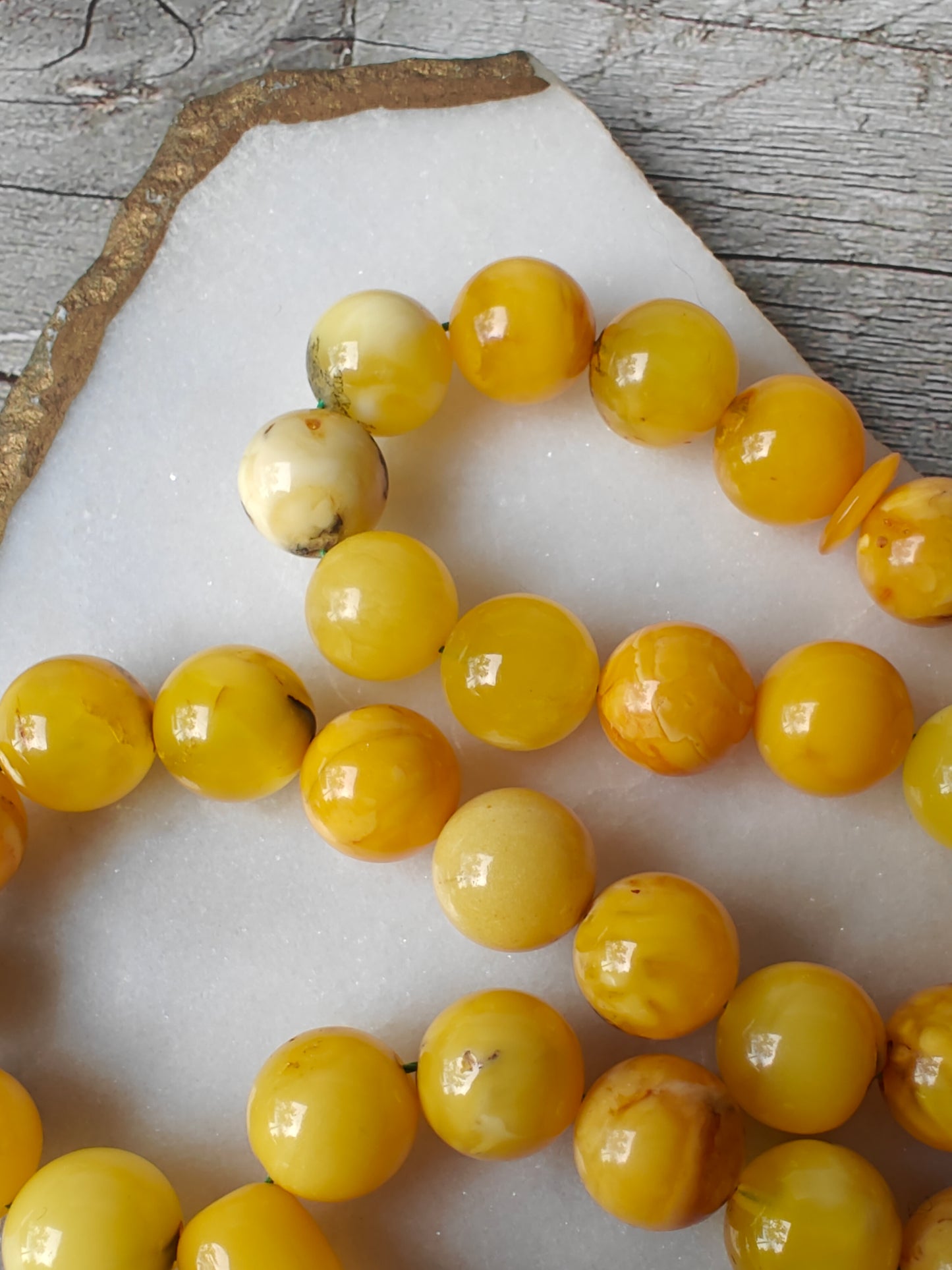 Raw Multicolor Marble Amber Tasbih 33 Beads with Natural Debris