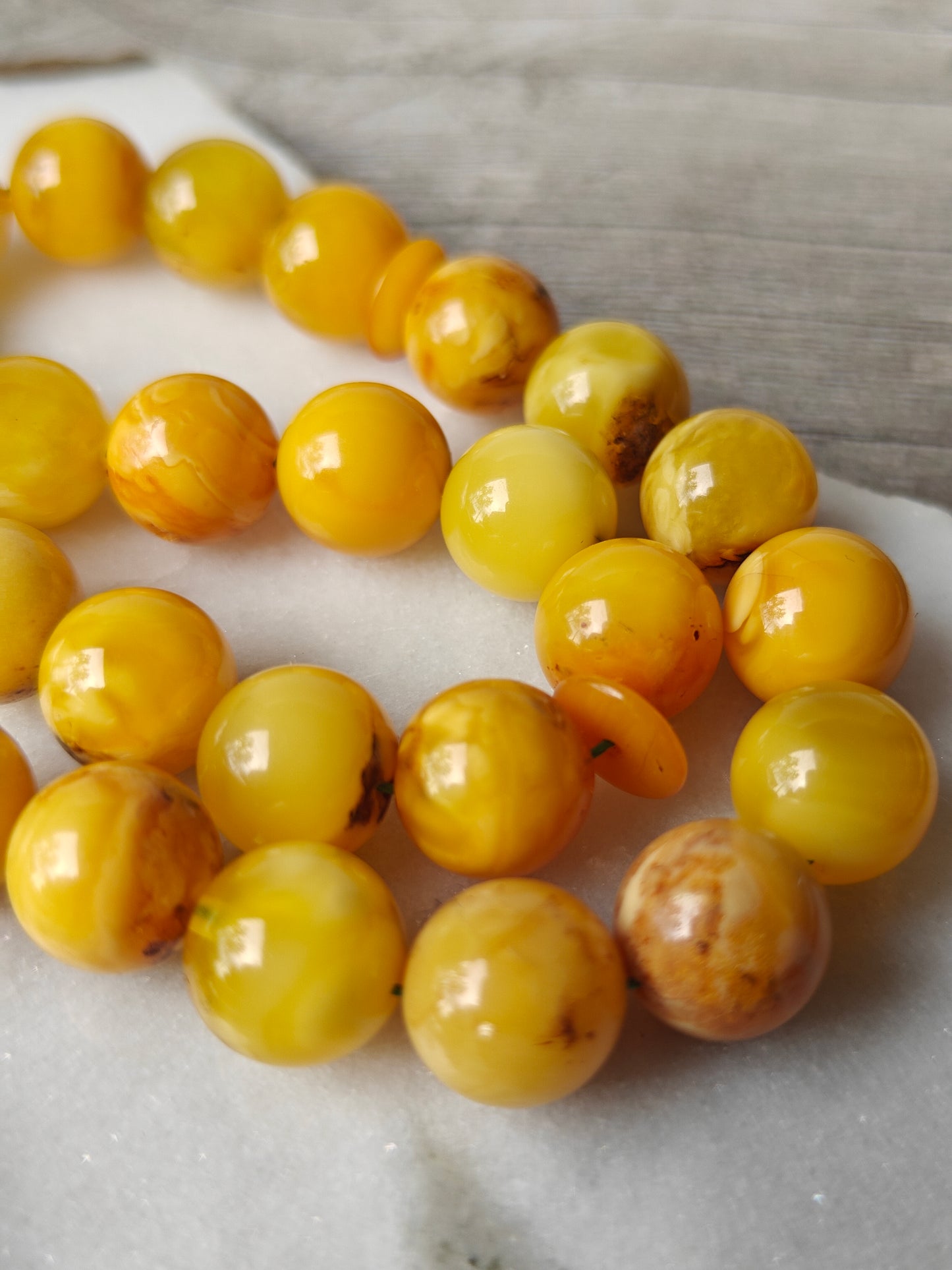 Raw Multicolor Marble Amber Tasbih 33 Beads with Natural Debris