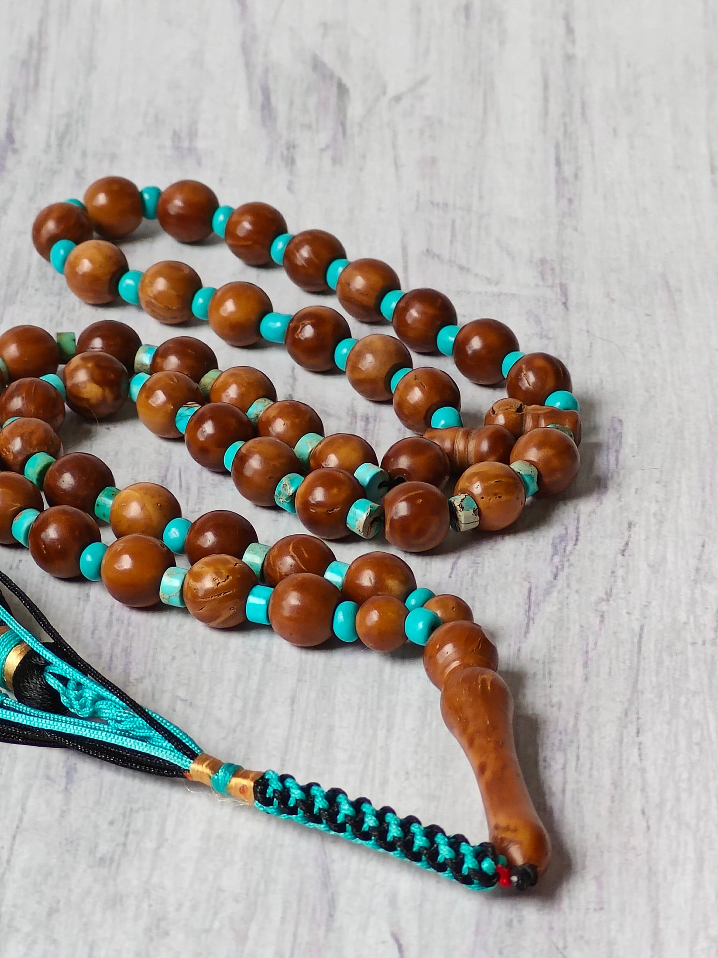Kokka and Turquoise Tasbih 45 Beads
