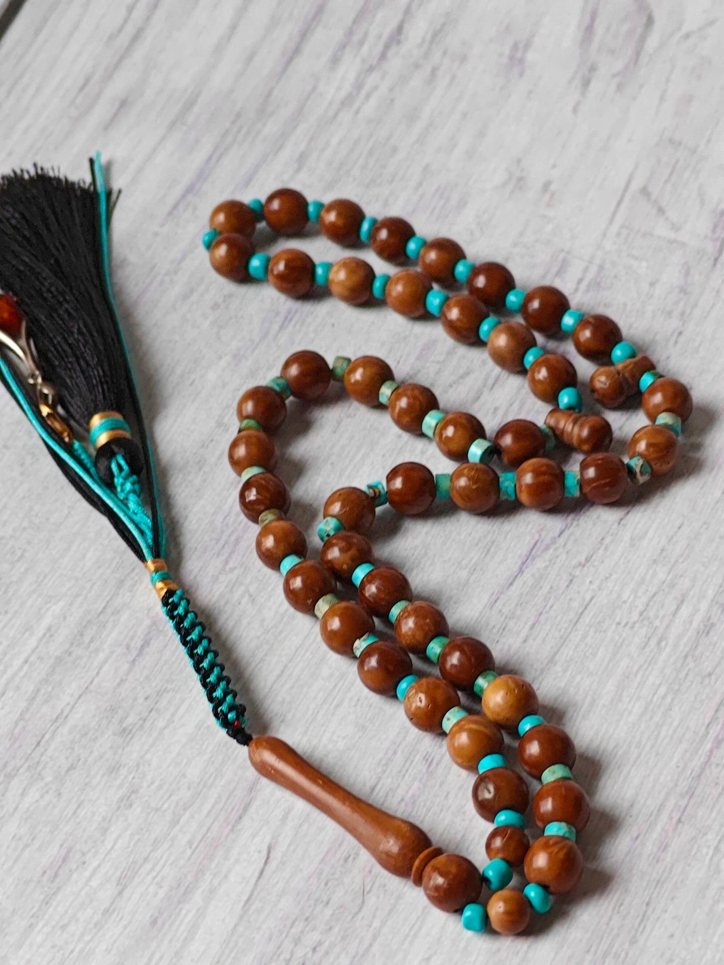Kokka and Turquoise Tasbih 45 Beads