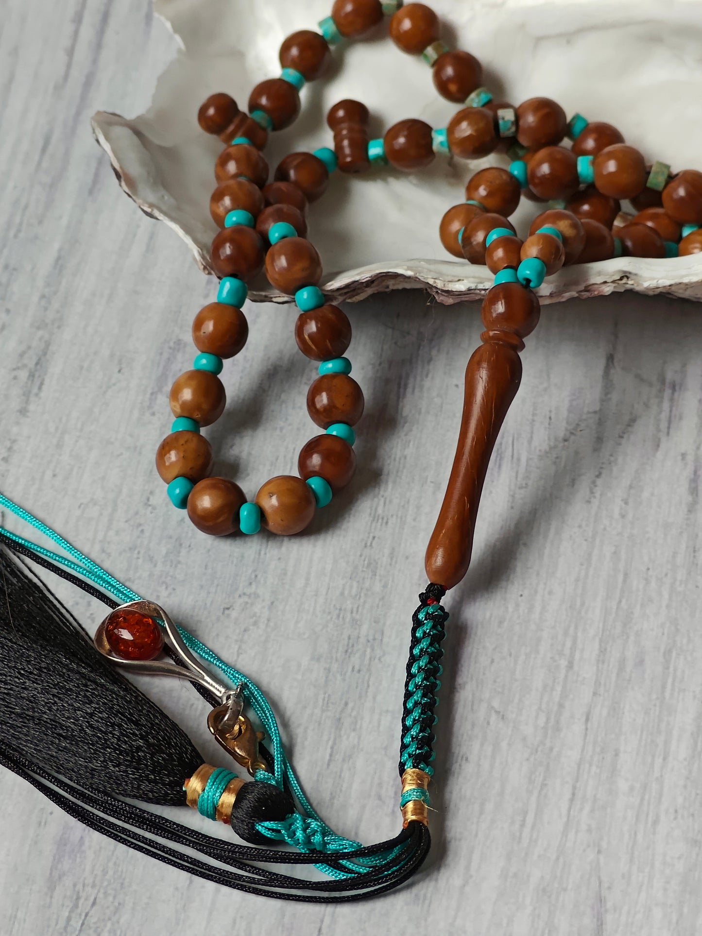 Kokka and Turquoise Tasbih 45 Beads