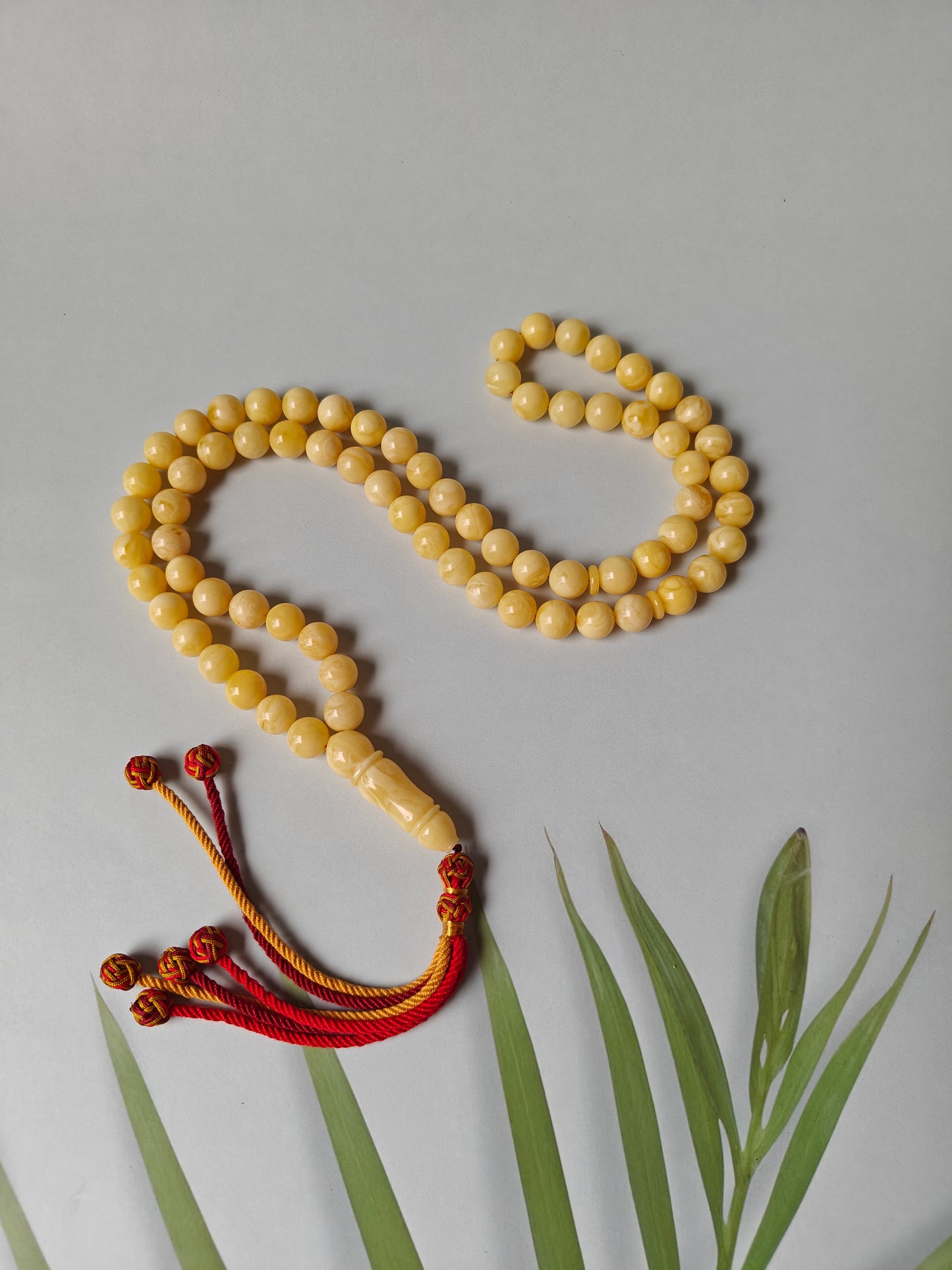 Natural Milk Amber Rosary / Tasbih 72 Beads