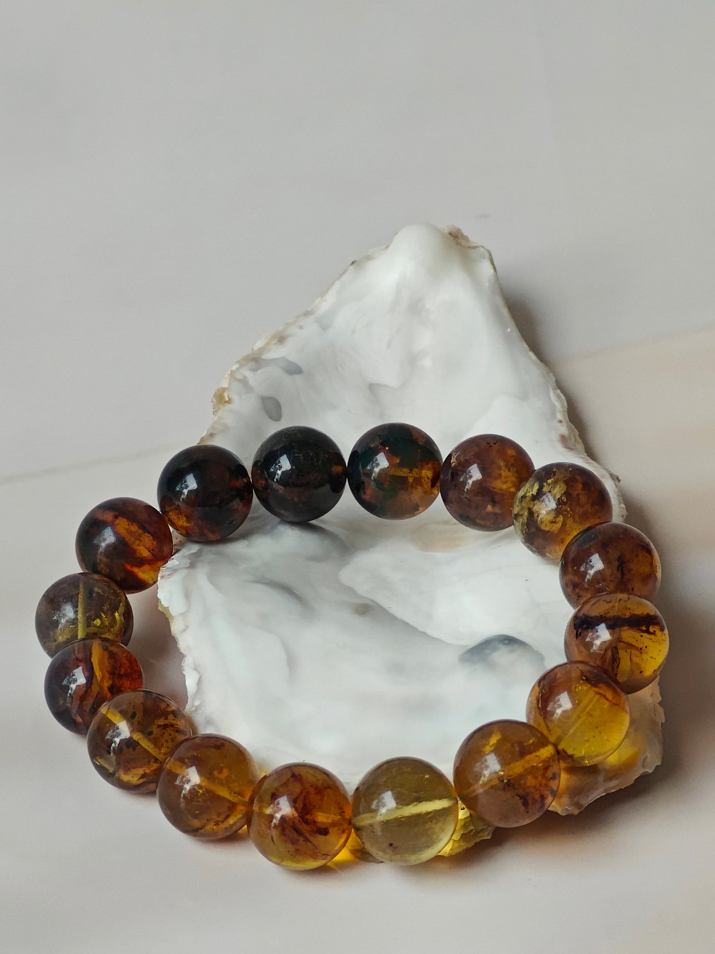 Natural Blue Dominican Amber Beaded Bracelet