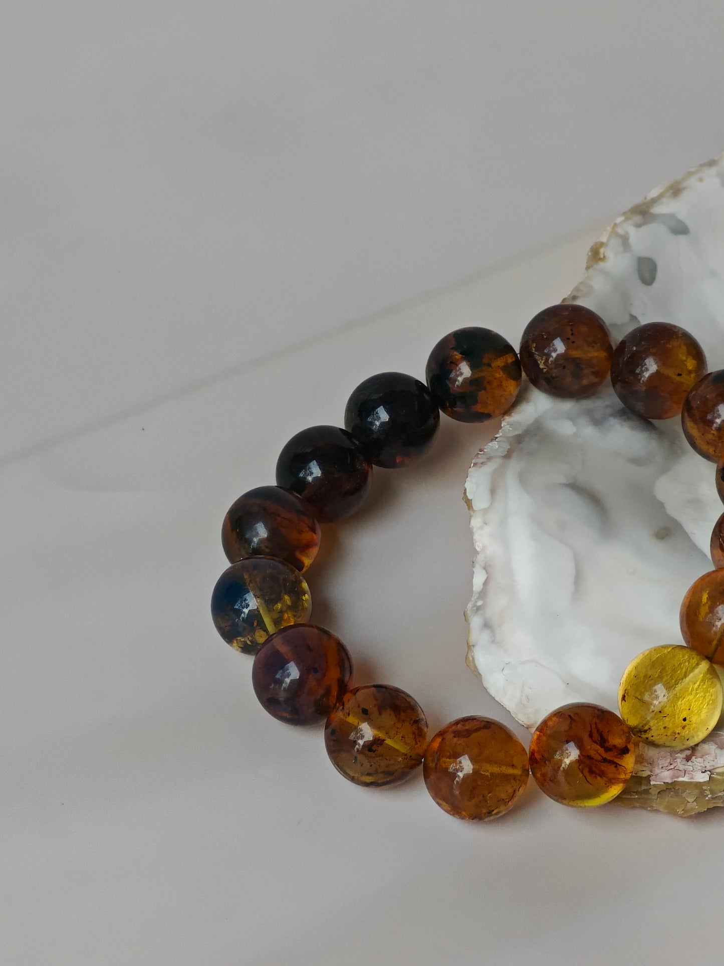 Natural Blue Dominican Amber Beaded Bracelet