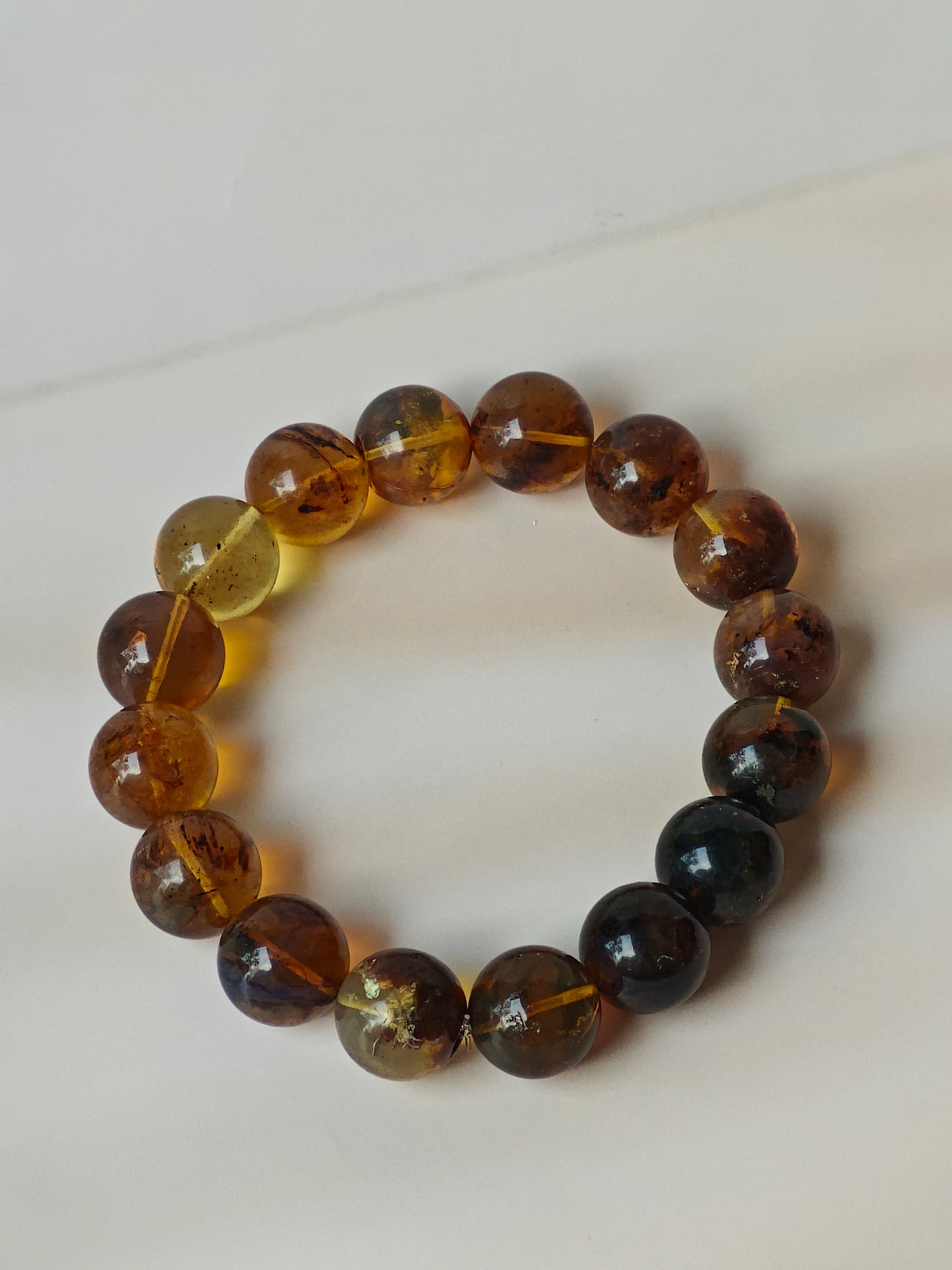 Natural Blue Dominican Amber Beaded Bracelet