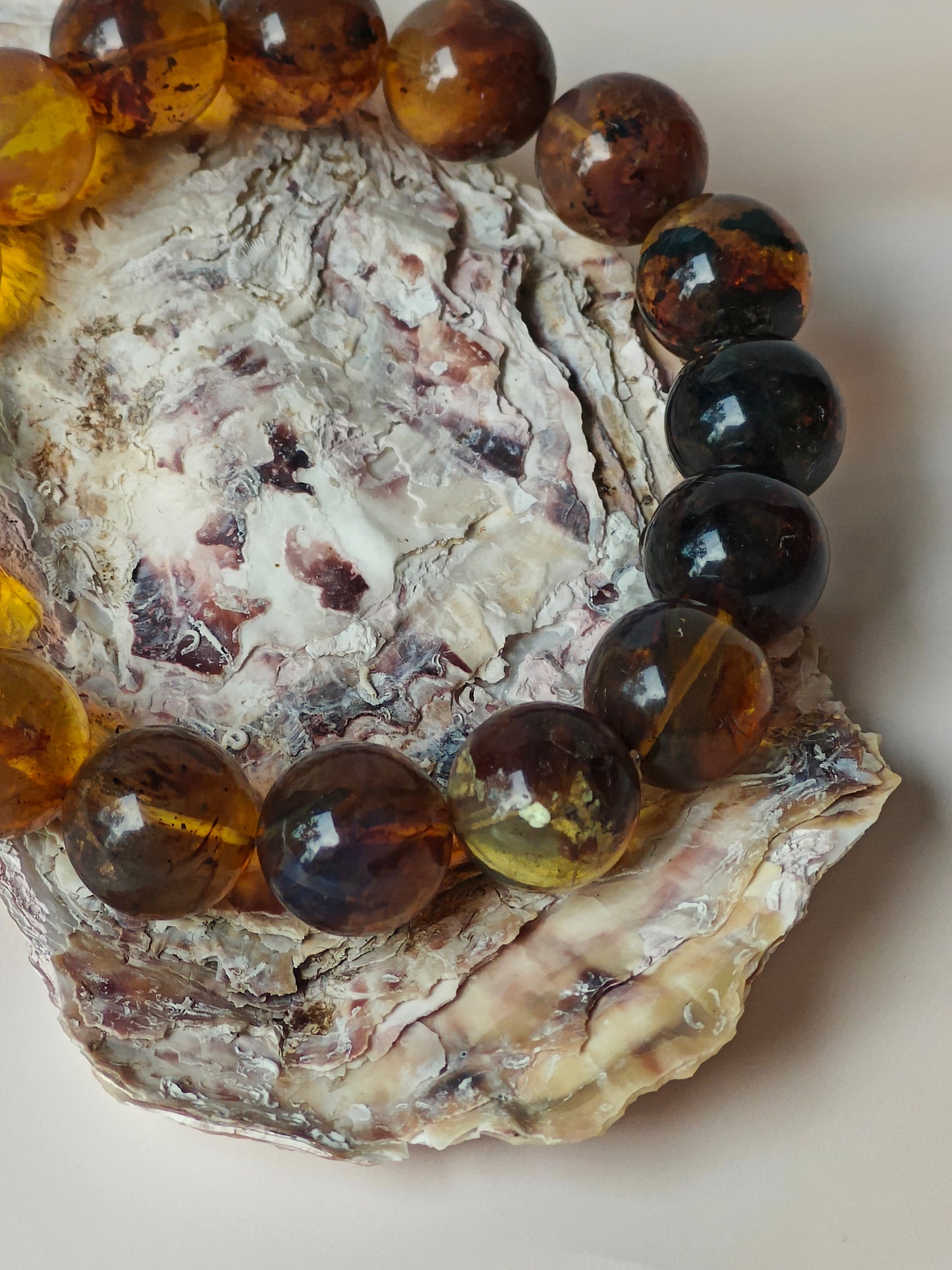Natural Blue Dominican Amber Beaded Bracelet