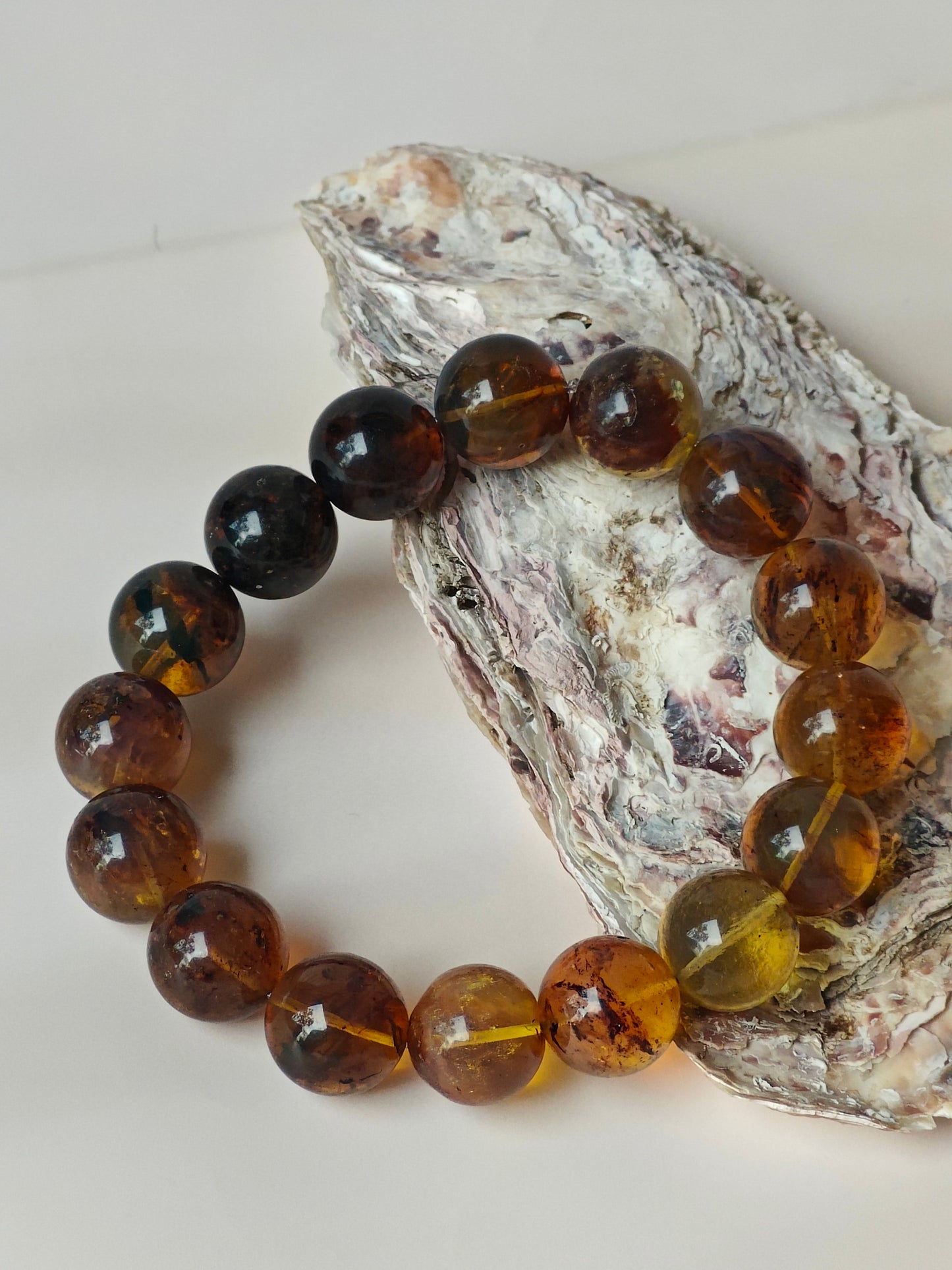 Natural Blue Dominican Amber Beaded Bracelet