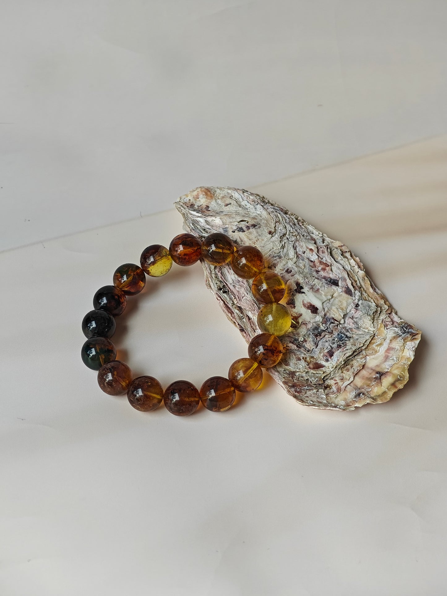Natural Blue Dominican Amber Beaded Bracelet