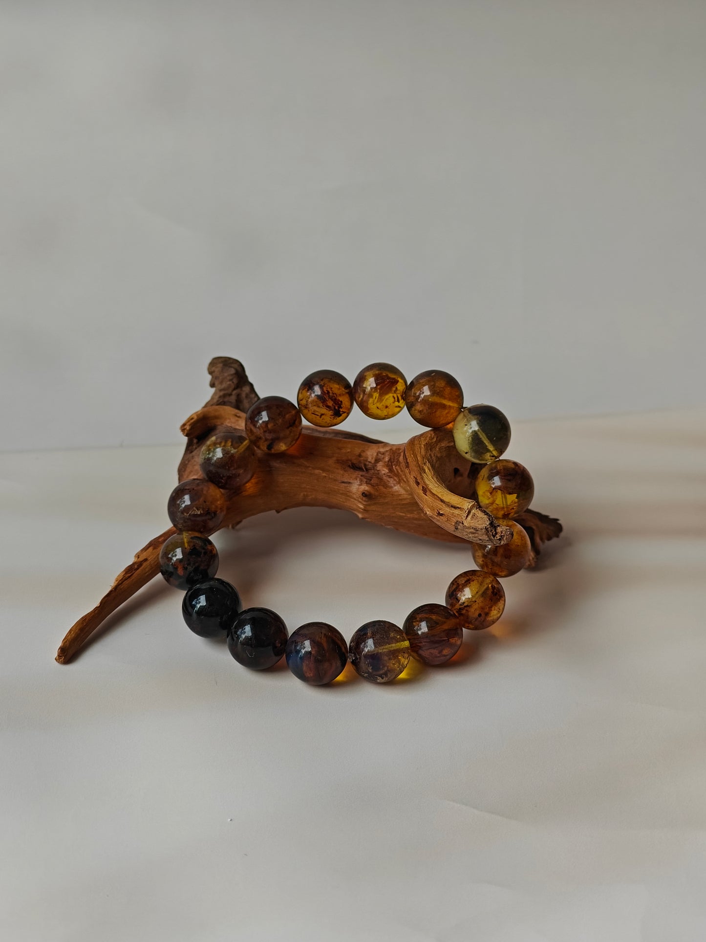 Natural Blue Dominican Amber Beaded Bracelet